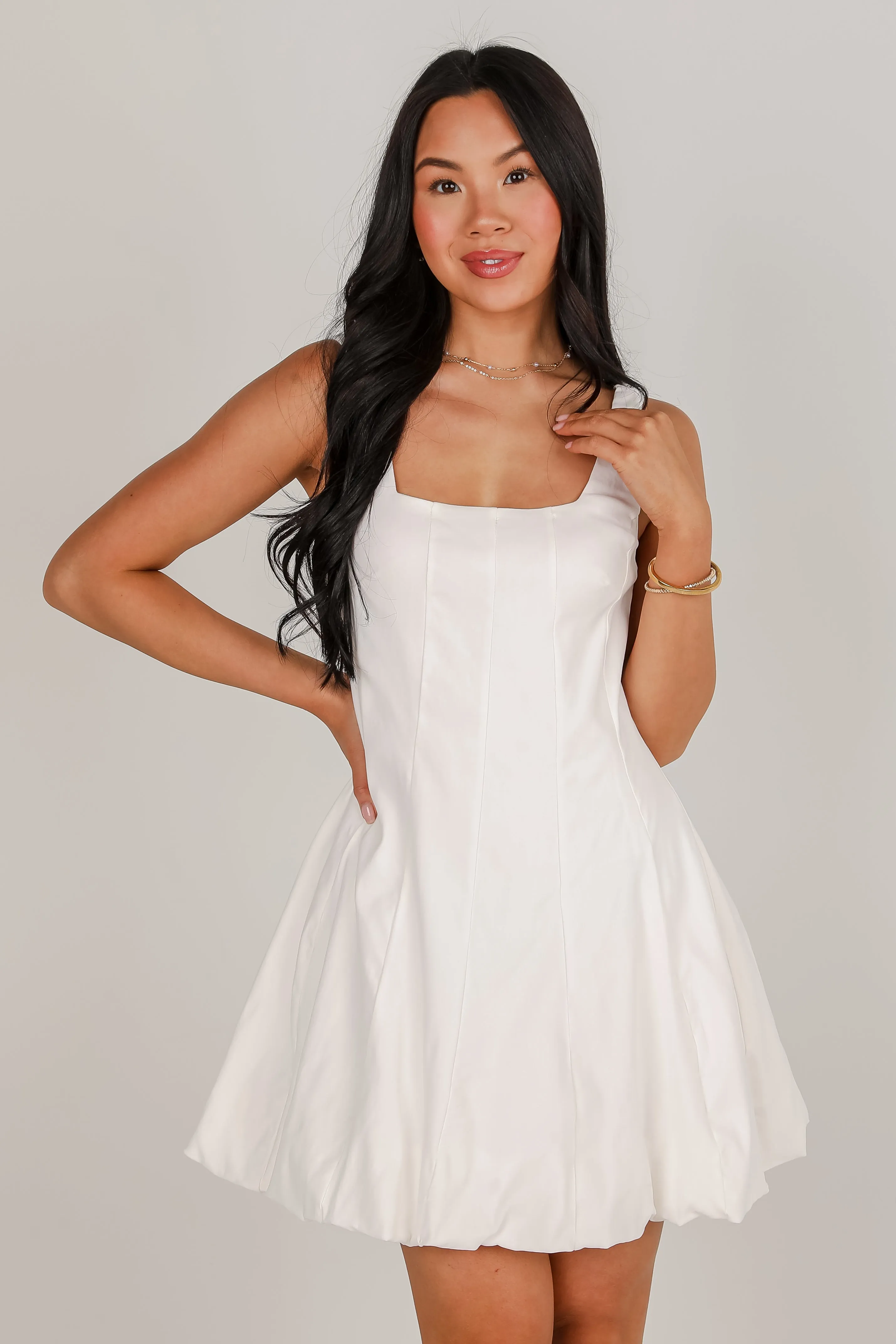 FINAL SALE - According To You Bubble Hem Mini Dress