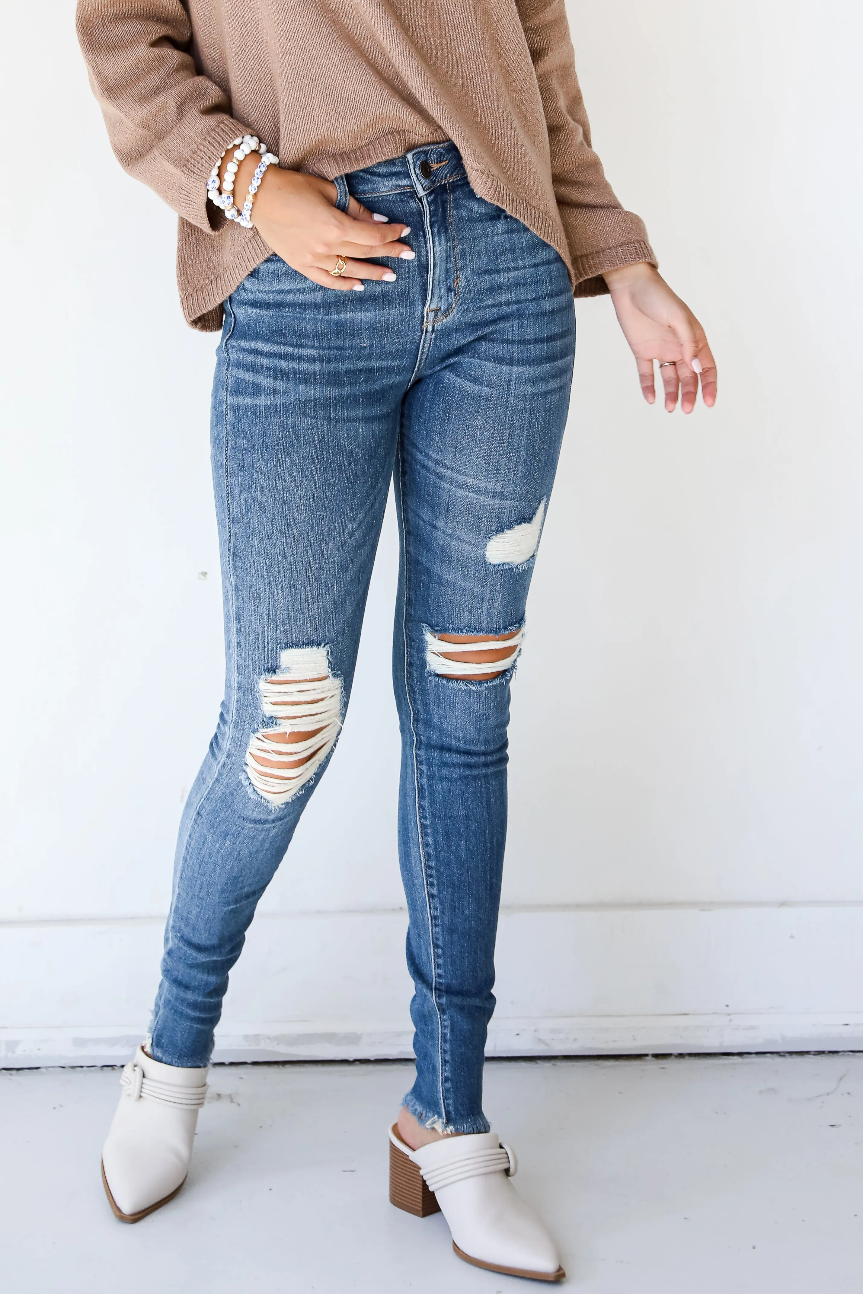 FINAL SALE - Always The Coolest Distressed Skinny Jeans