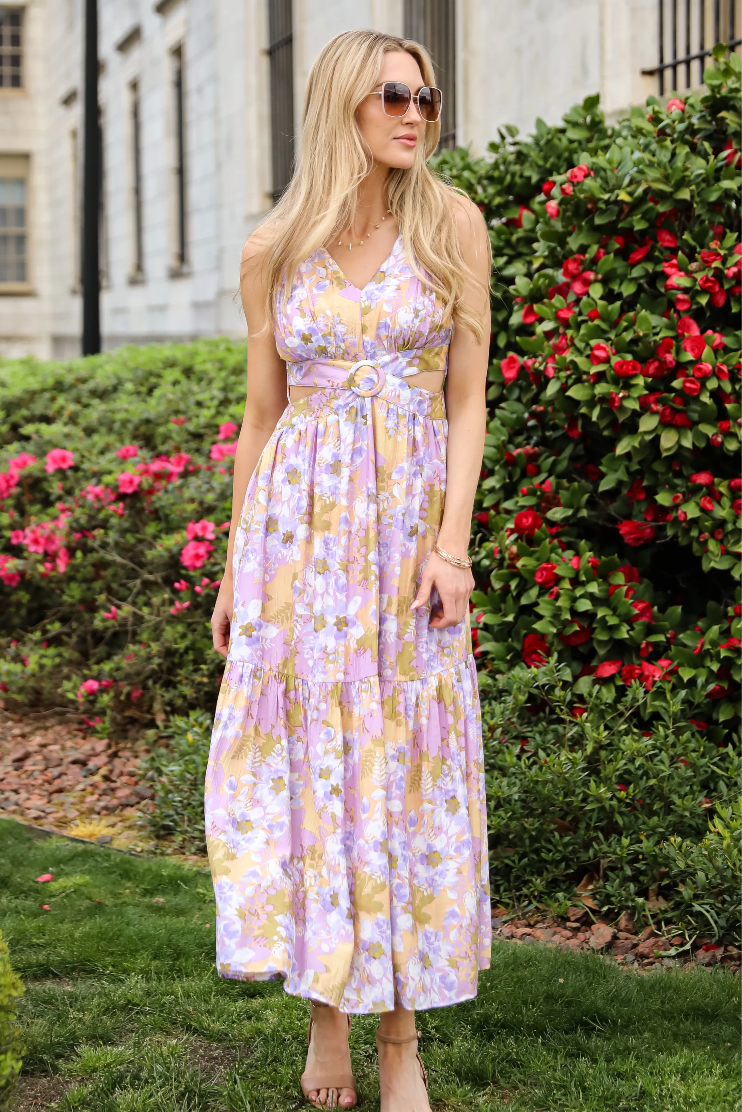 FINAL SALE - Attractive Radiance Lavender Floral Maxi Dress