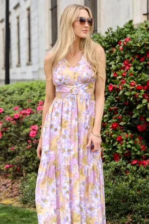 FINAL SALE - Attractive Radiance Lavender Floral Maxi Dress