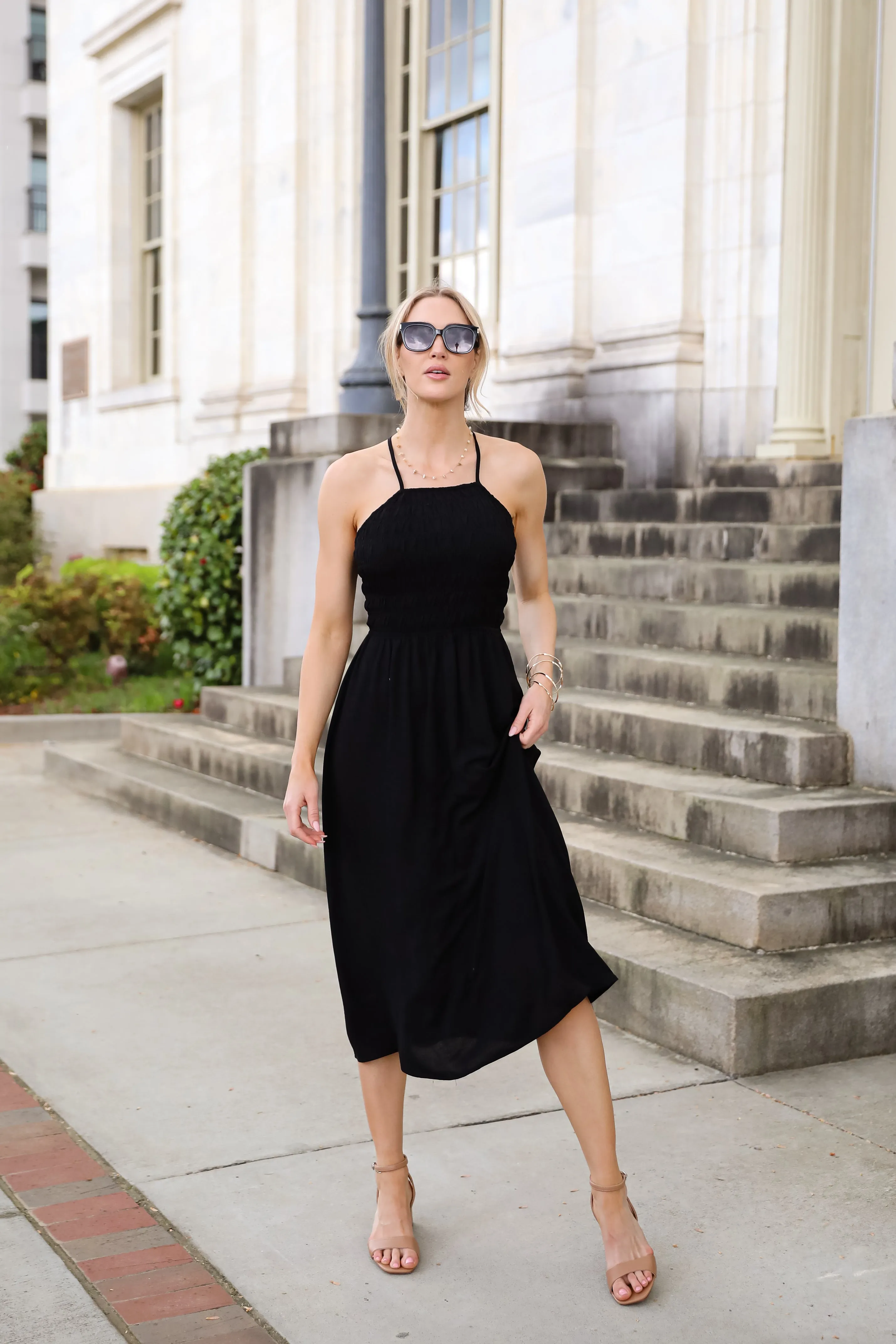 FINAL SALE - Before You Know It Smocked Midi Dress - DU DEAL