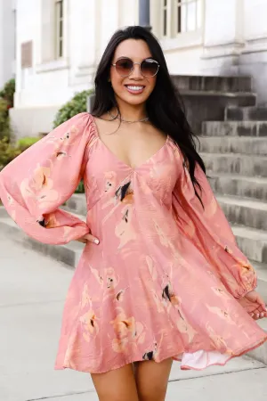 FINAL SALE - Bloom With A View Mauve Floral Mini Dress