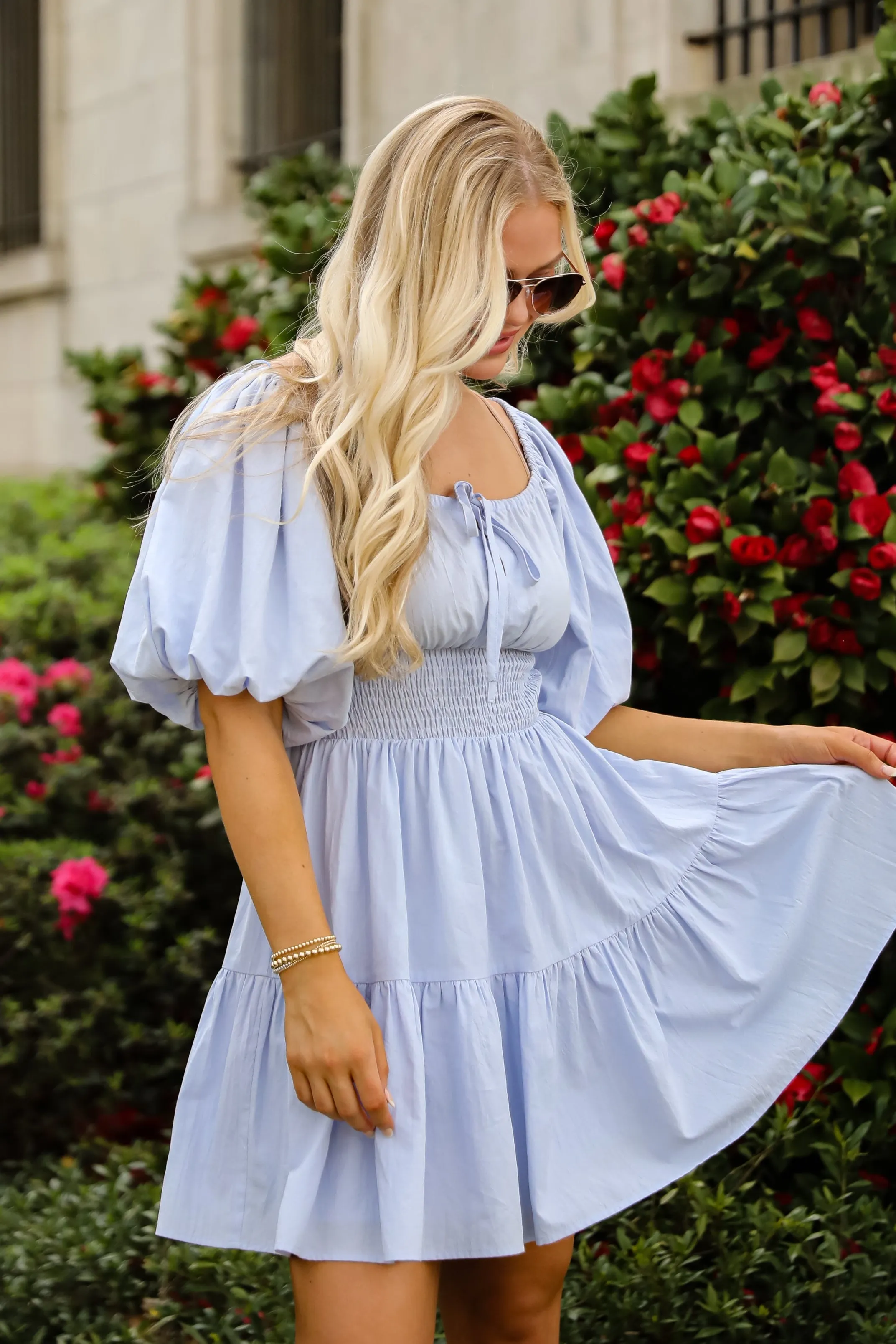 FINAL SALE - Breeze On By Light Blue Mini Dress