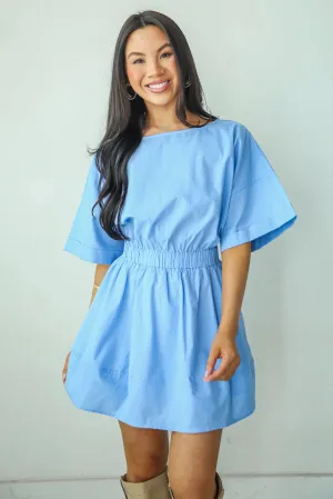 FINAL SALE - Captivating Sweetheart Blue Mini Dress