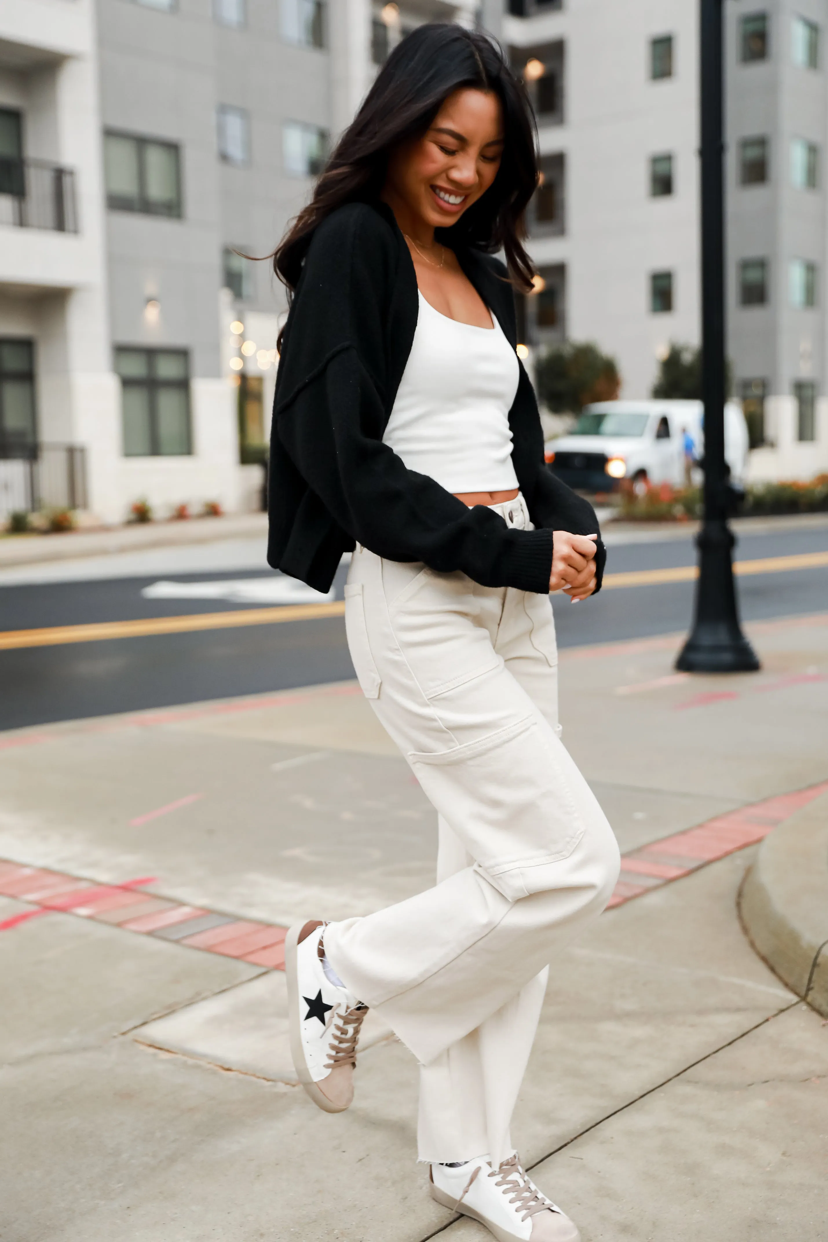 FINAL SALE - Casual Affection Cream Cargo Jeans