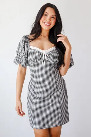 FINAL SALE - Charming Inspiration Black Gingham Mini Dress