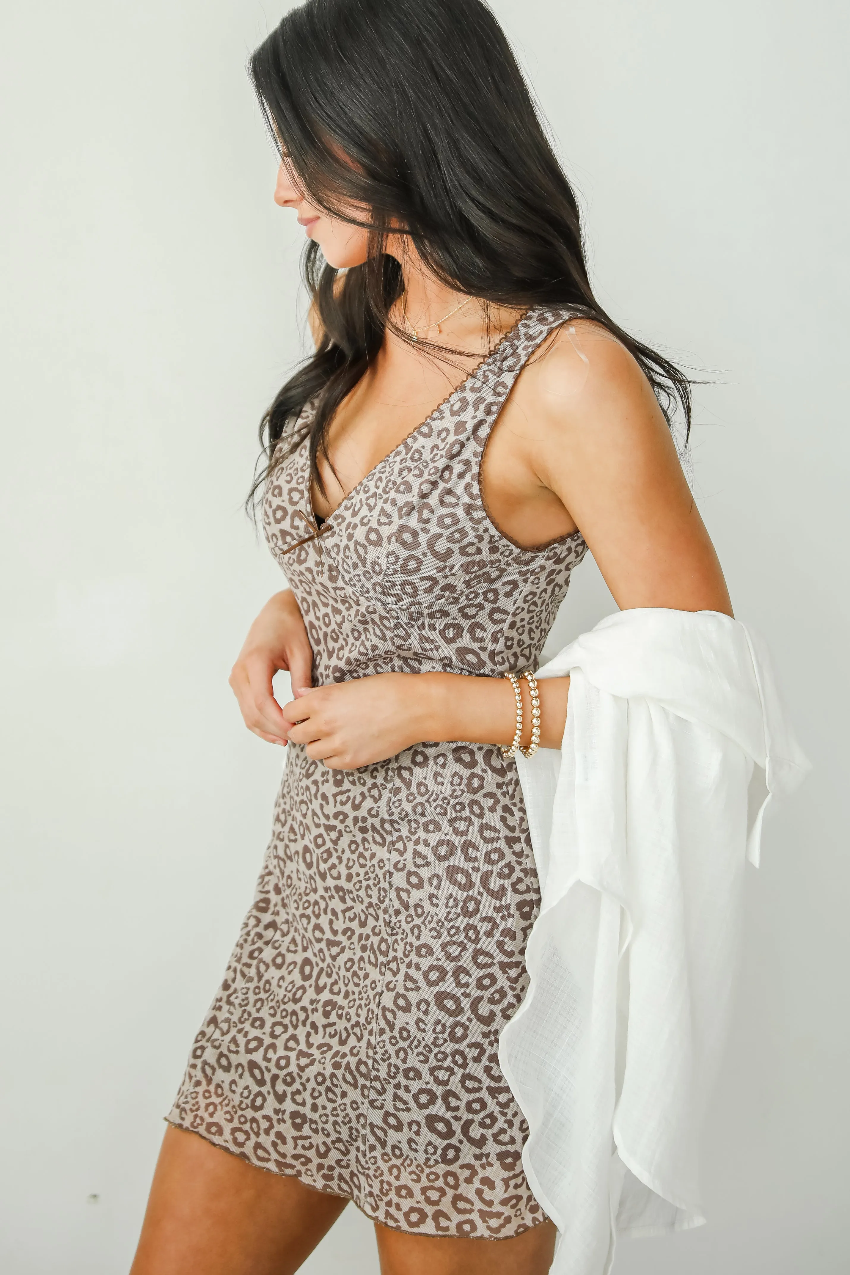 FINAL SALE - Flirtatious Muse Leopard Mini Dress