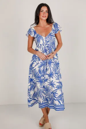 FINAL SALE - Follow You Anywhere Leaf Print Maxi Dress