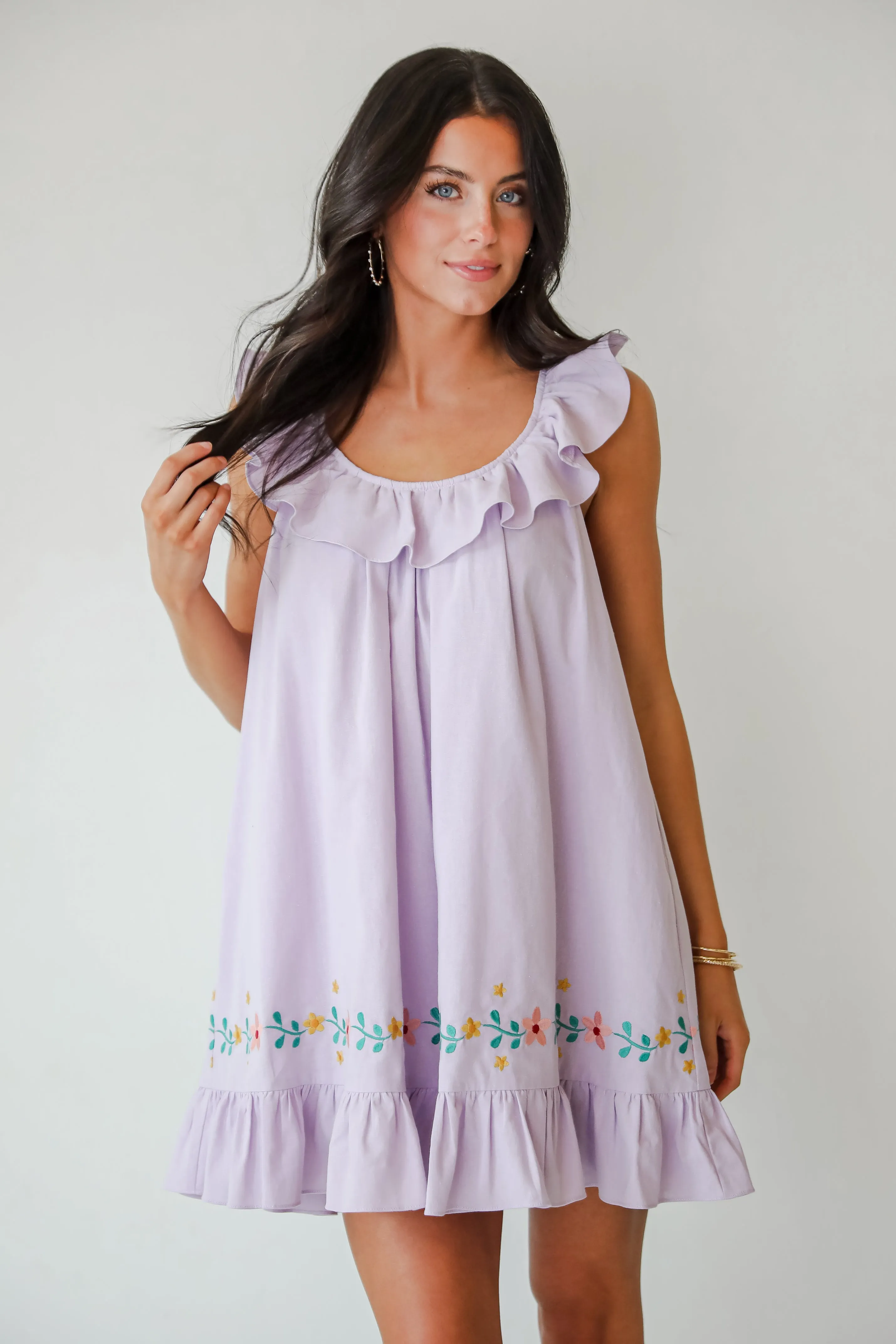 FINAL SALE - Garden Cutie Floral Embroidered Mini Dress