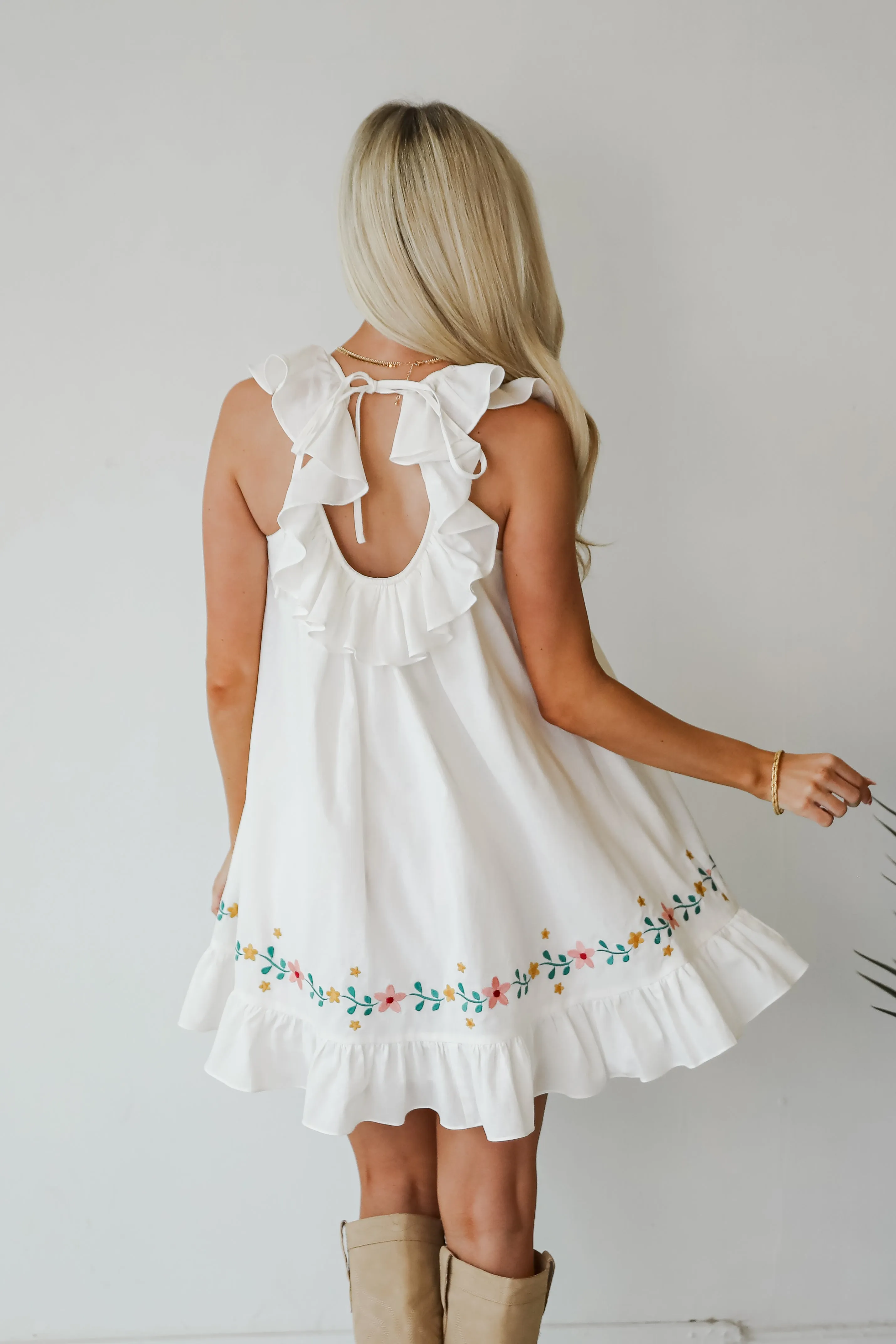 FINAL SALE - Garden Cutie Floral Embroidered Mini Dress