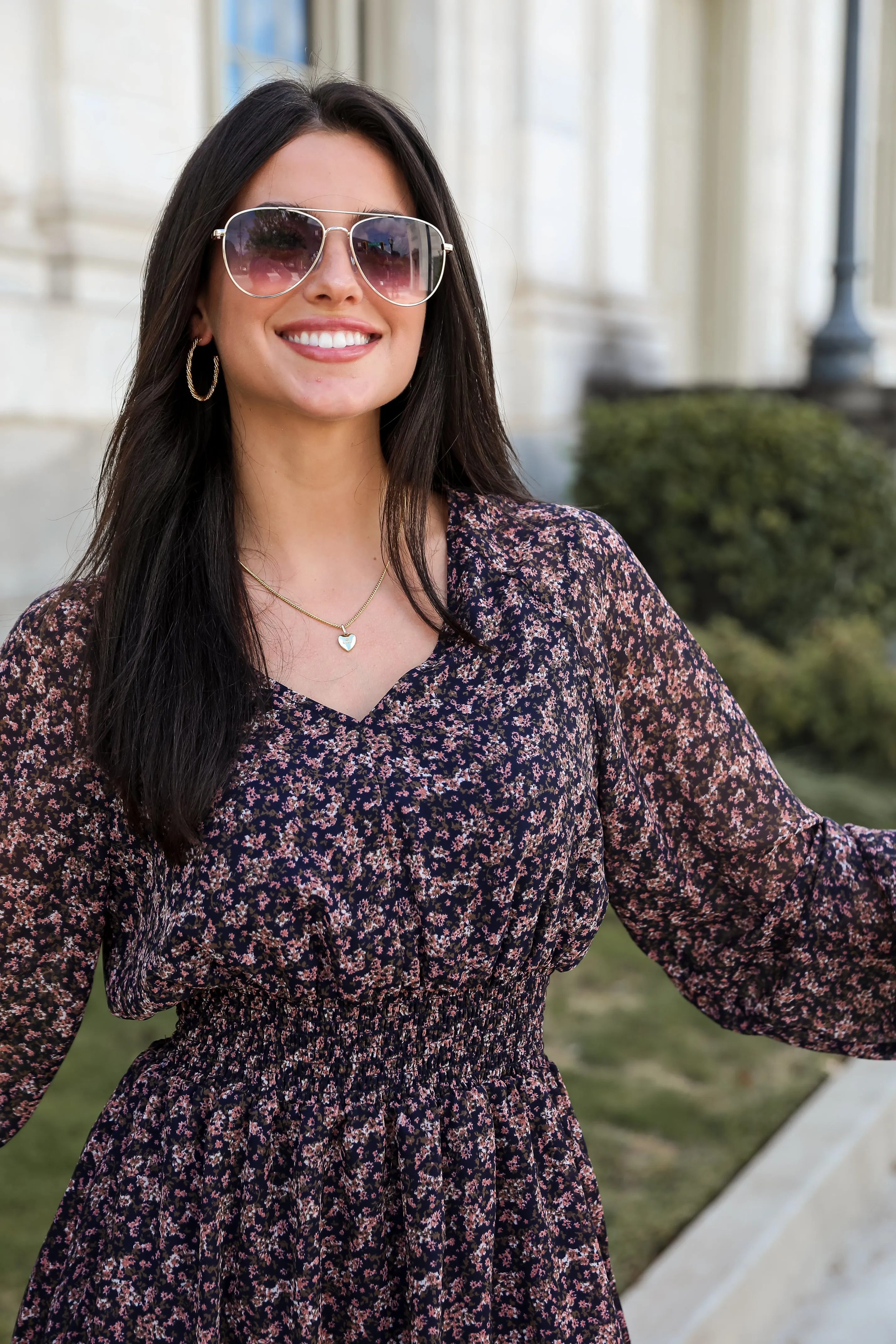 FINAL SALE - High-Class Attitude Navy Floral Mini Dress