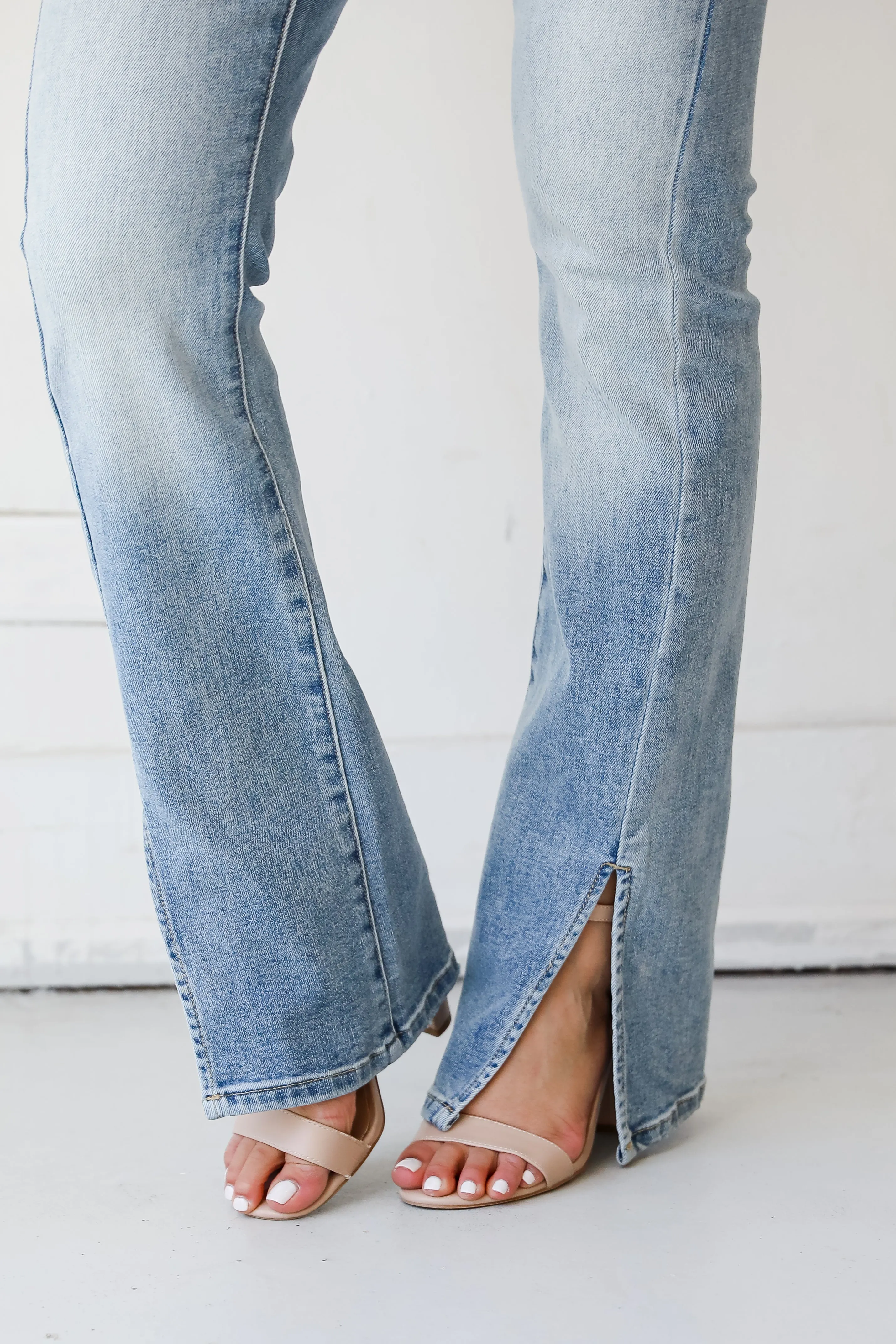 FINAL SALE - Inspired Vibe Split Flare Jeans