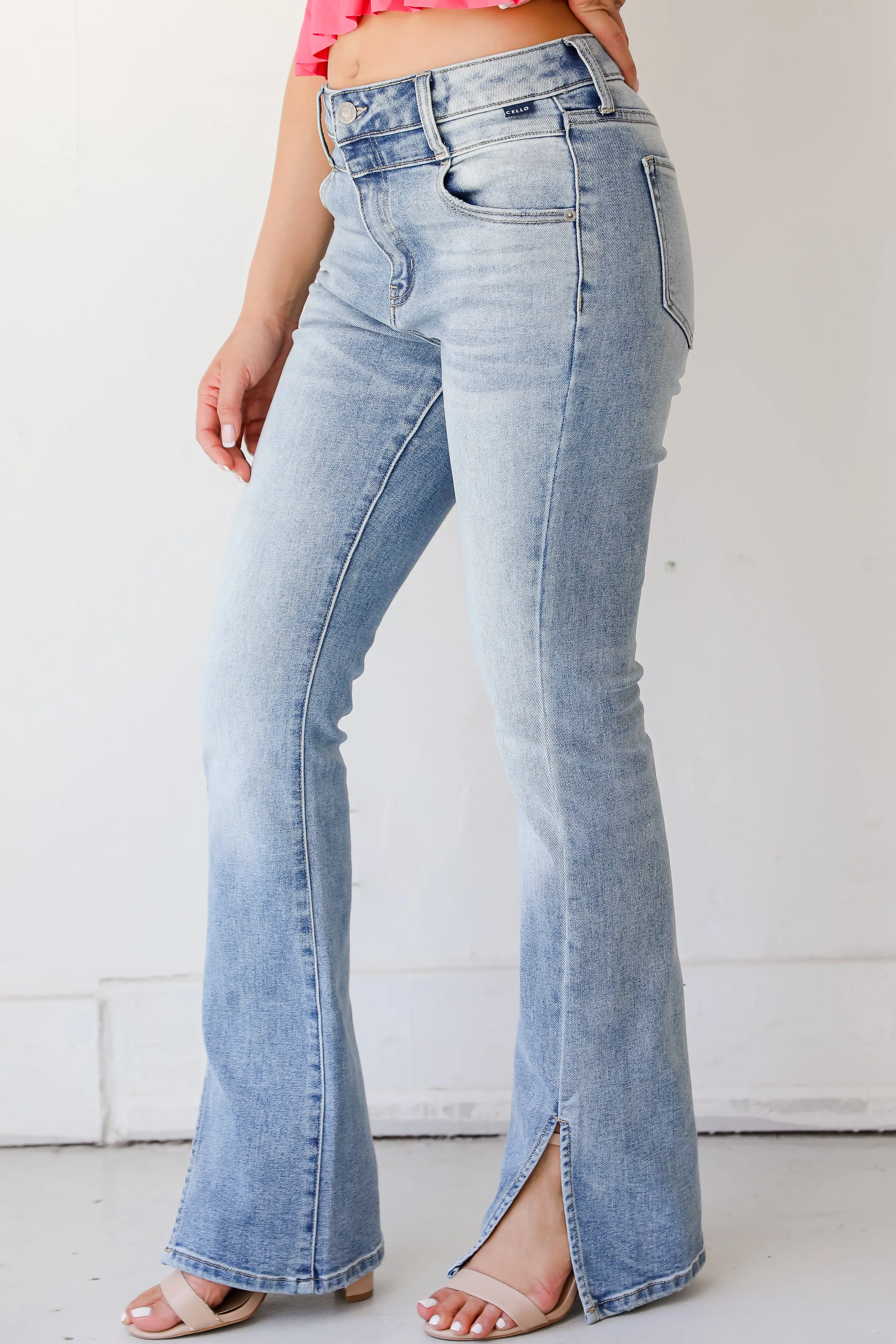 FINAL SALE - Inspired Vibe Split Flare Jeans