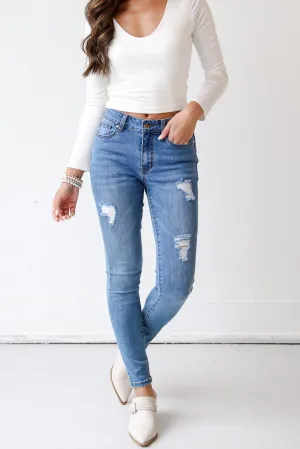 FINAL SALE - Just Chilling Distressed Skinny Jeans