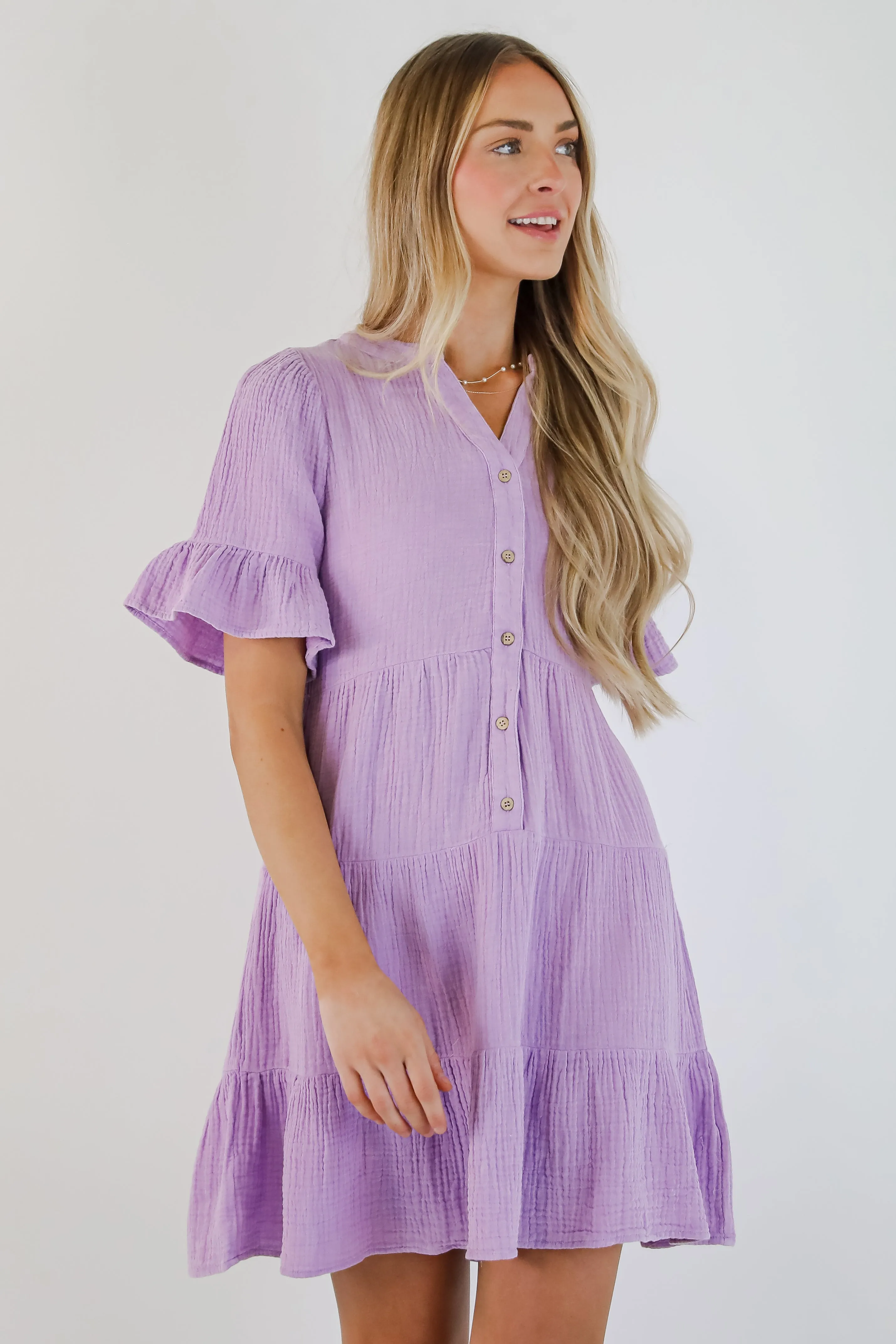 FINAL SALE - Lovely Thoughts Linen Tiered Mini Dress - DU DEAL