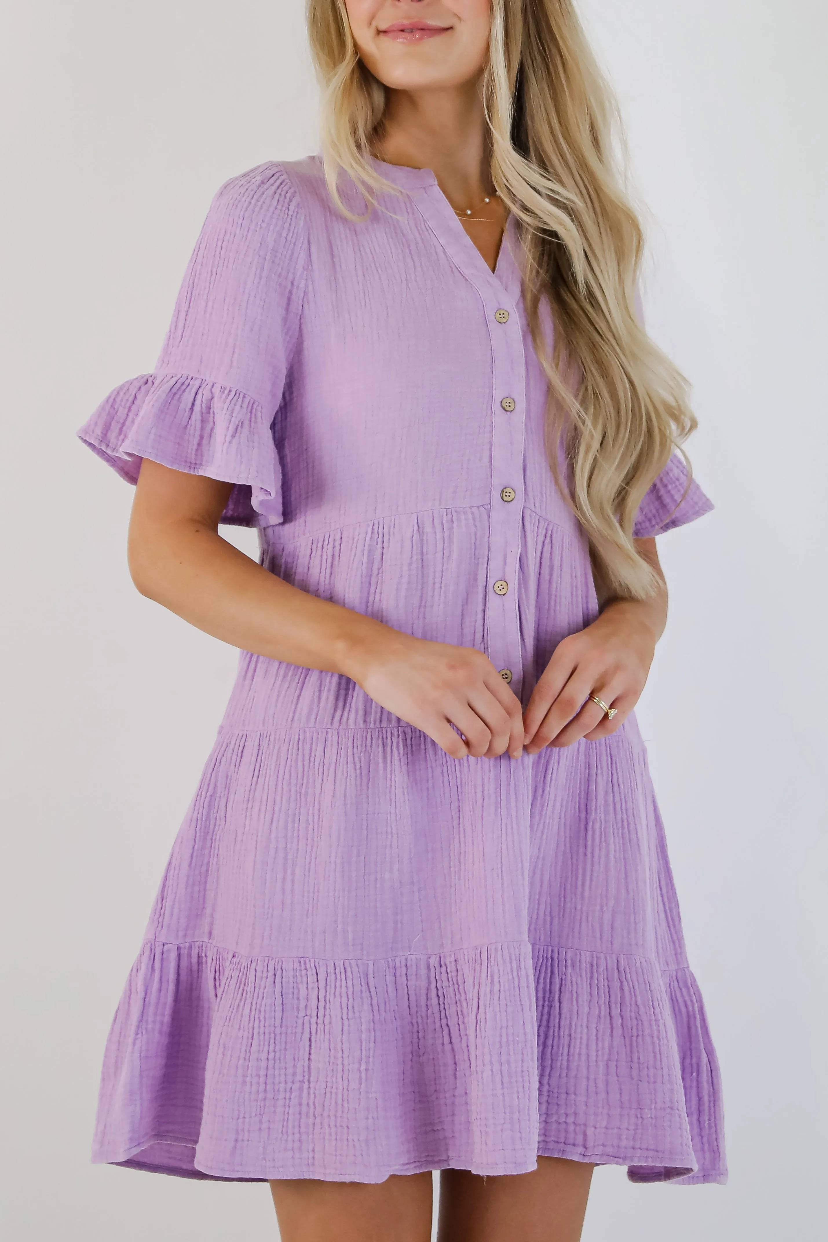 FINAL SALE - Lovely Thoughts Linen Tiered Mini Dress - DU DEAL
