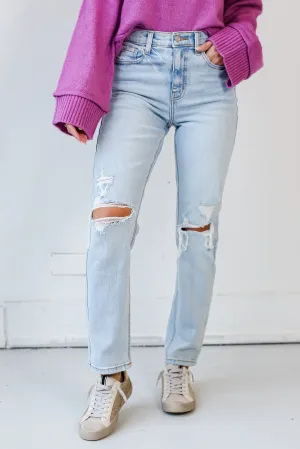 FINAL SALE - Made For It Distressed Straight Leg Jeans