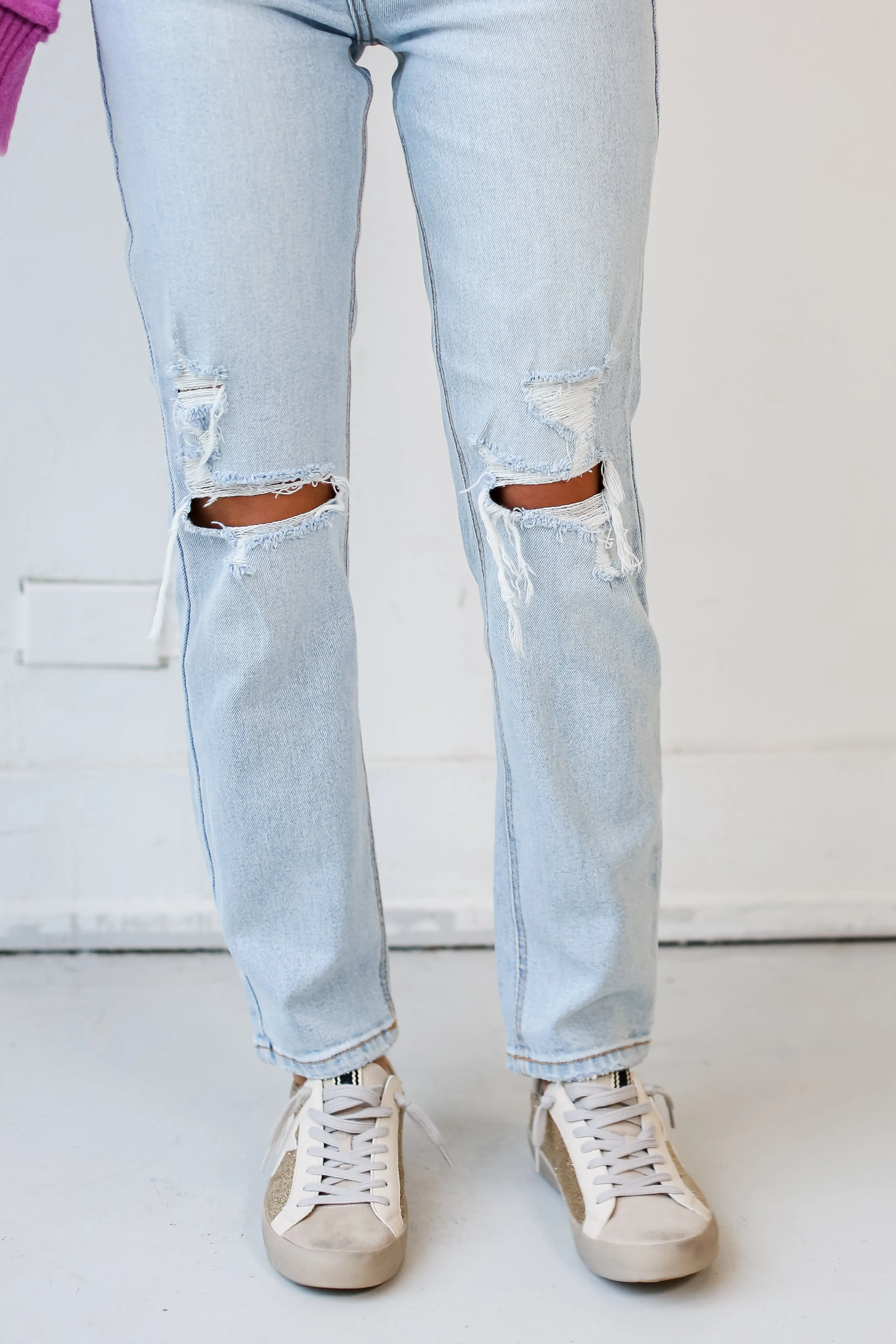 FINAL SALE - Made For It Distressed Straight Leg Jeans