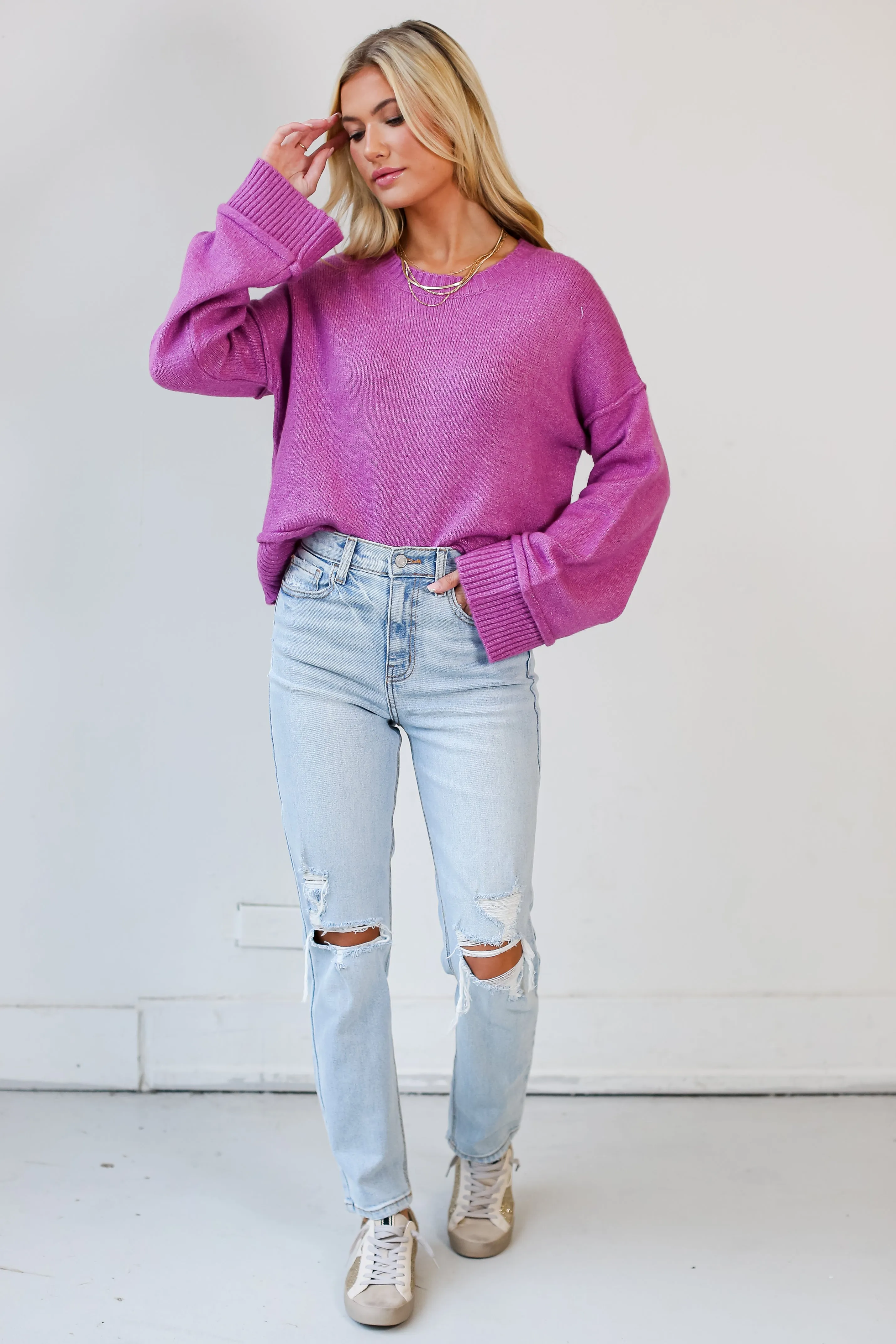 FINAL SALE - Made For It Distressed Straight Leg Jeans