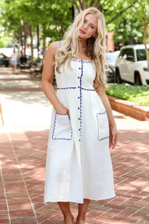 FINAL SALE - Mykonos Memories Ivory Midi Dress