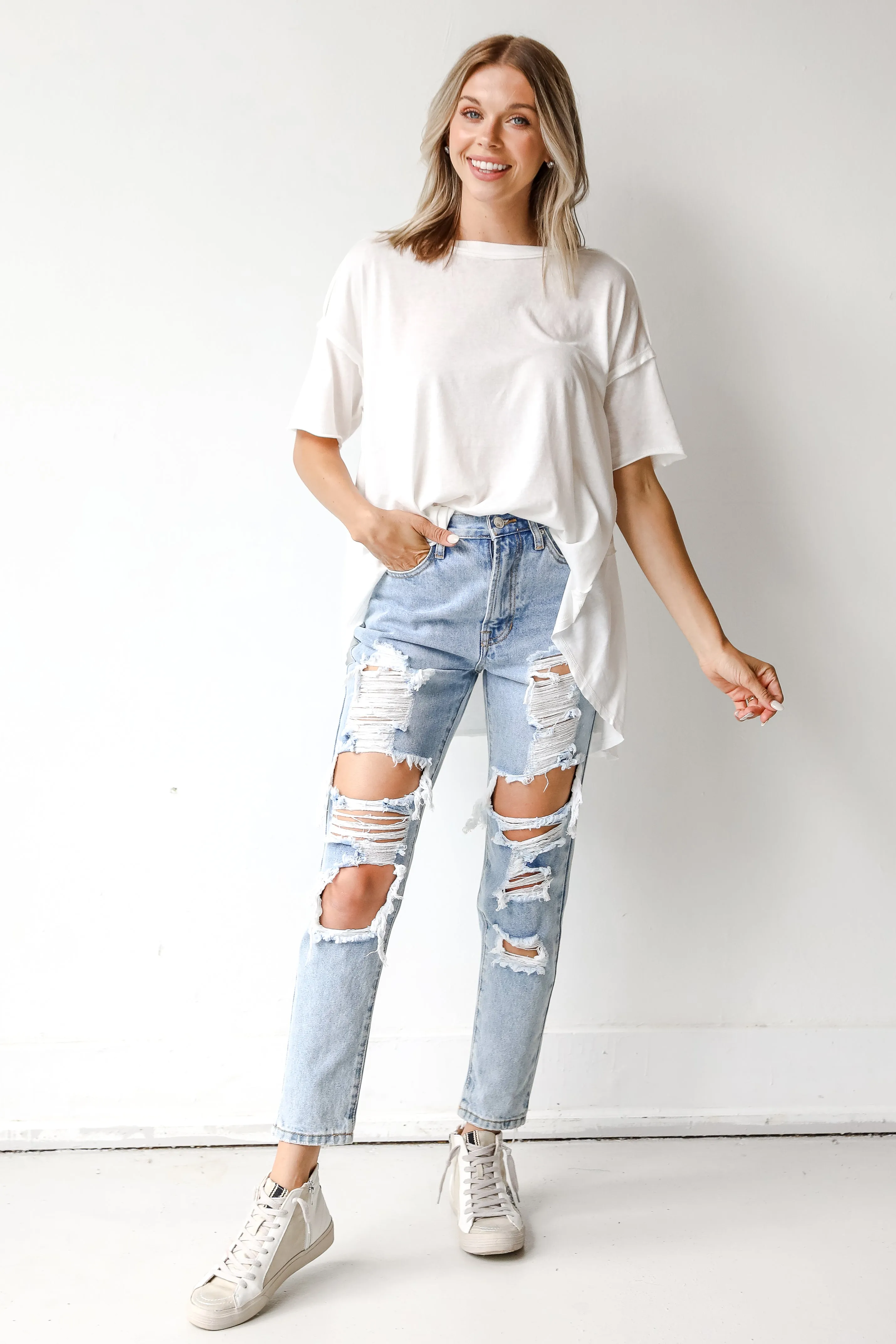 FINAL SALE - Only The Best Distressed Mom Jeans