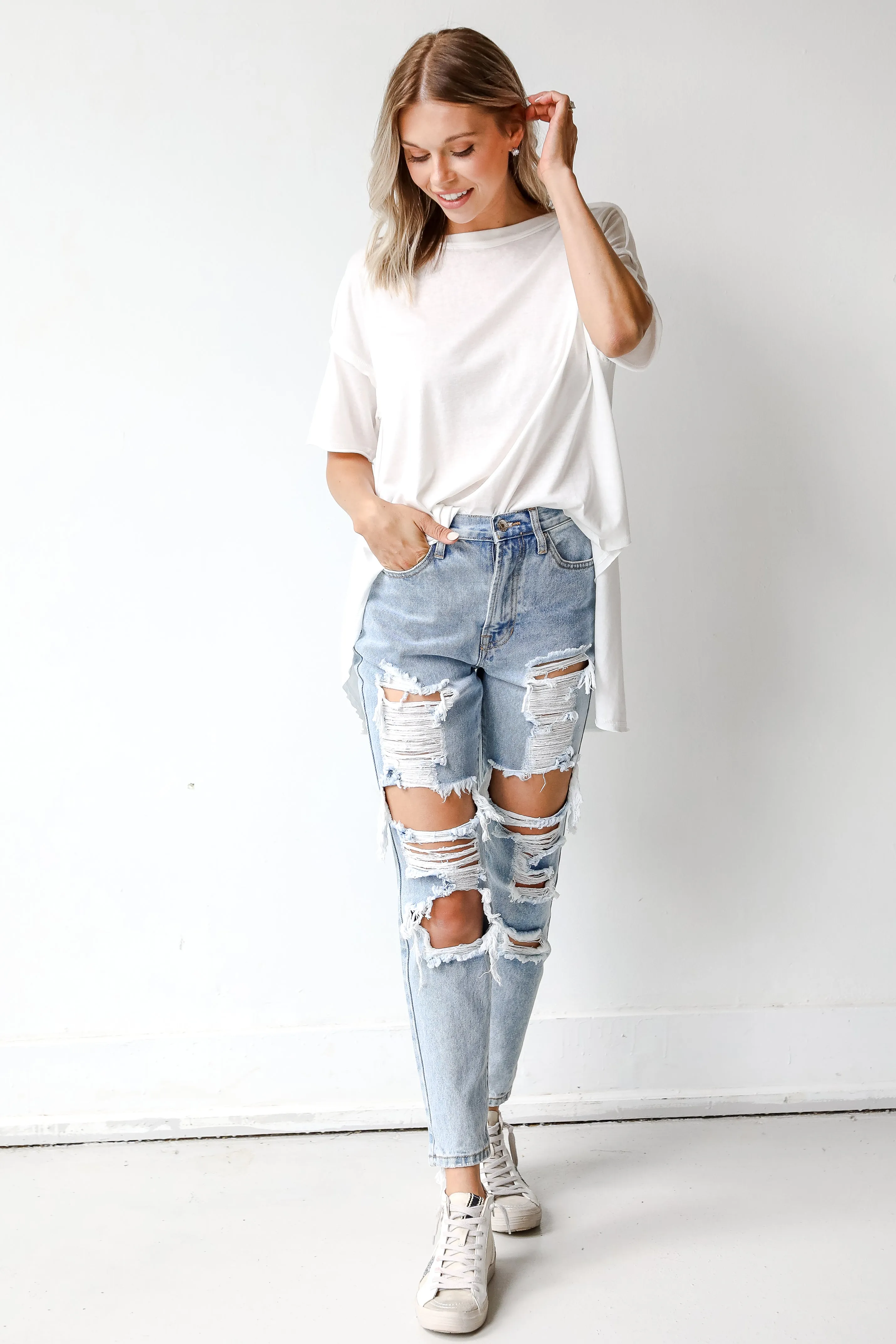 FINAL SALE - Only The Best Distressed Mom Jeans
