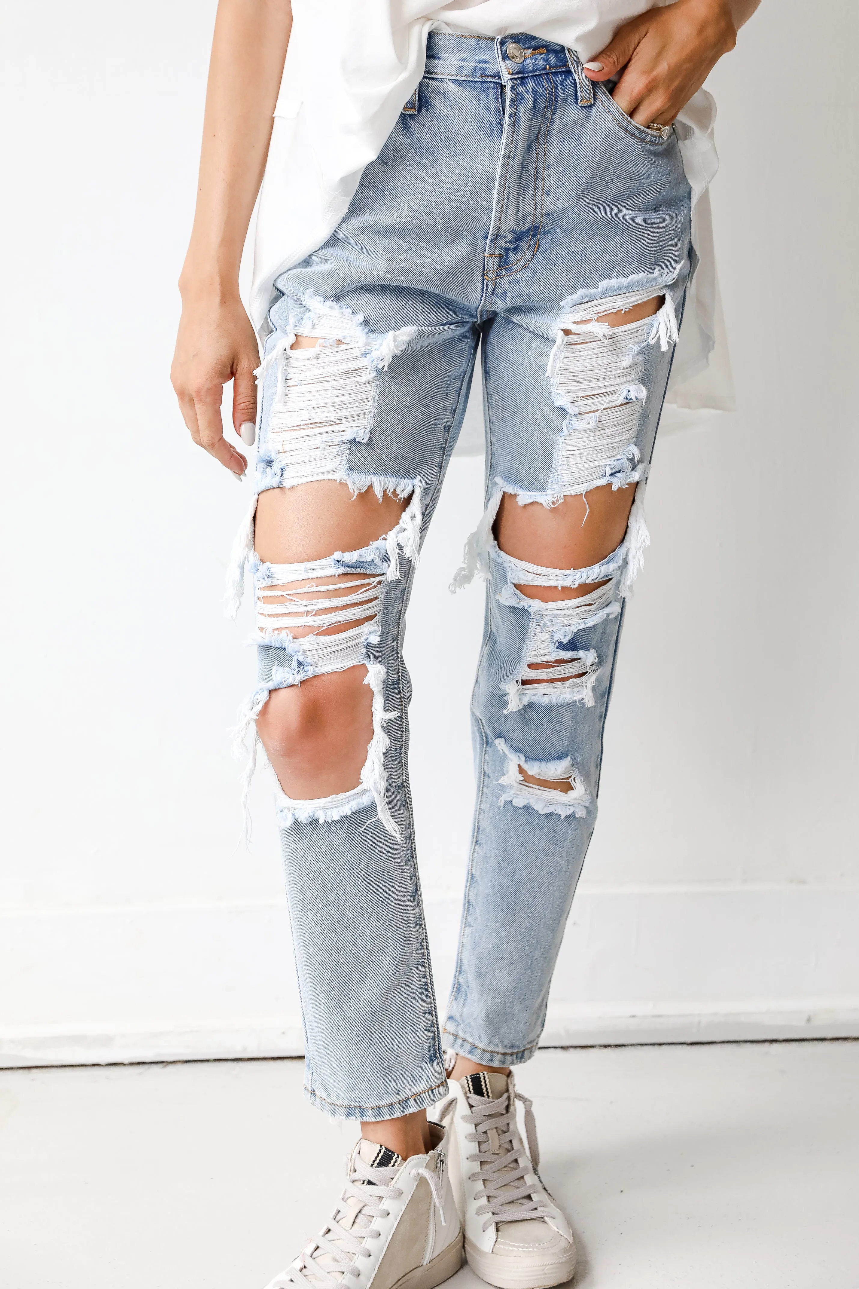 FINAL SALE - Only The Best Distressed Mom Jeans