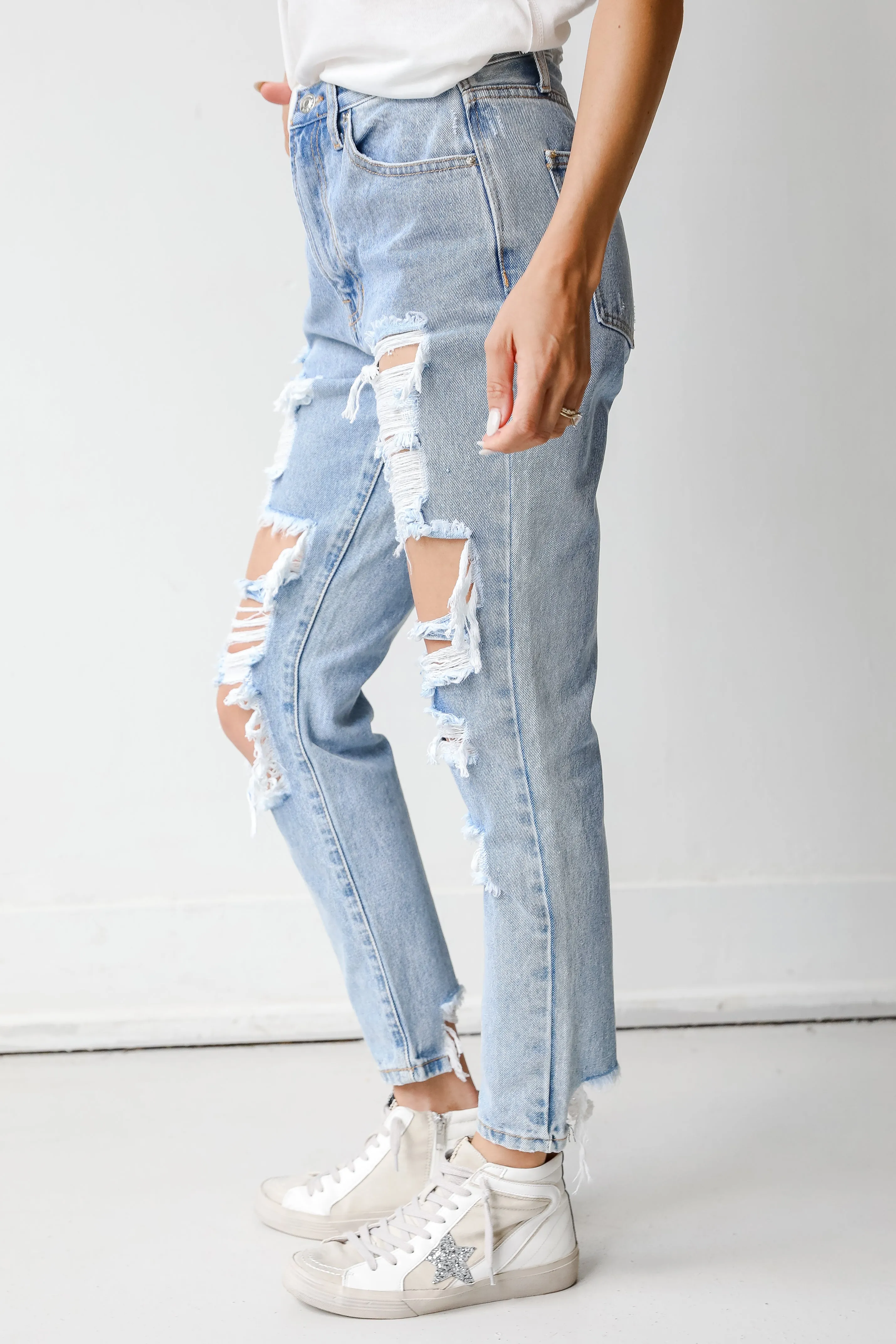 FINAL SALE - Only The Best Distressed Mom Jeans