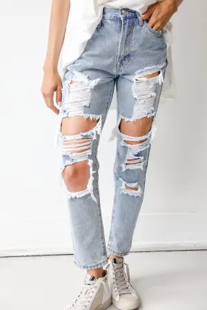 FINAL SALE - Only The Best Distressed Mom Jeans