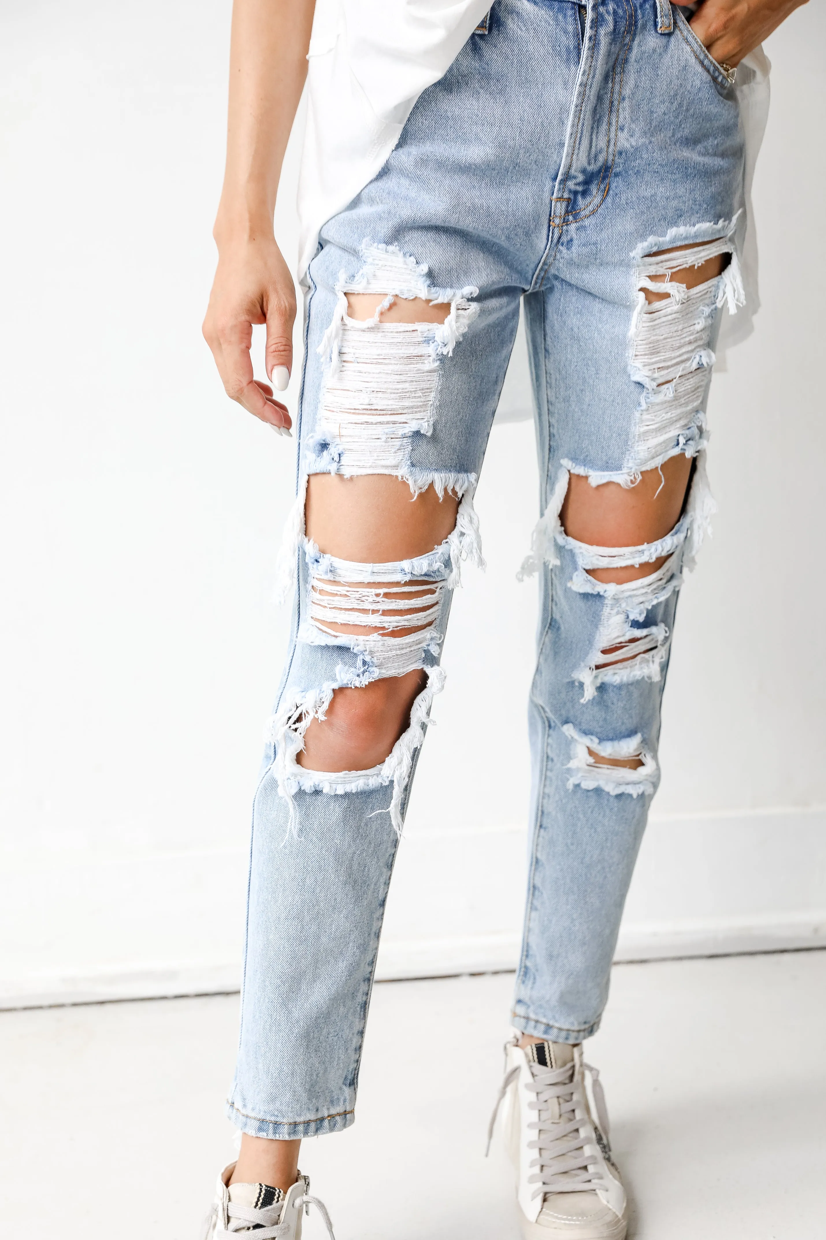 FINAL SALE - Only The Best Distressed Mom Jeans