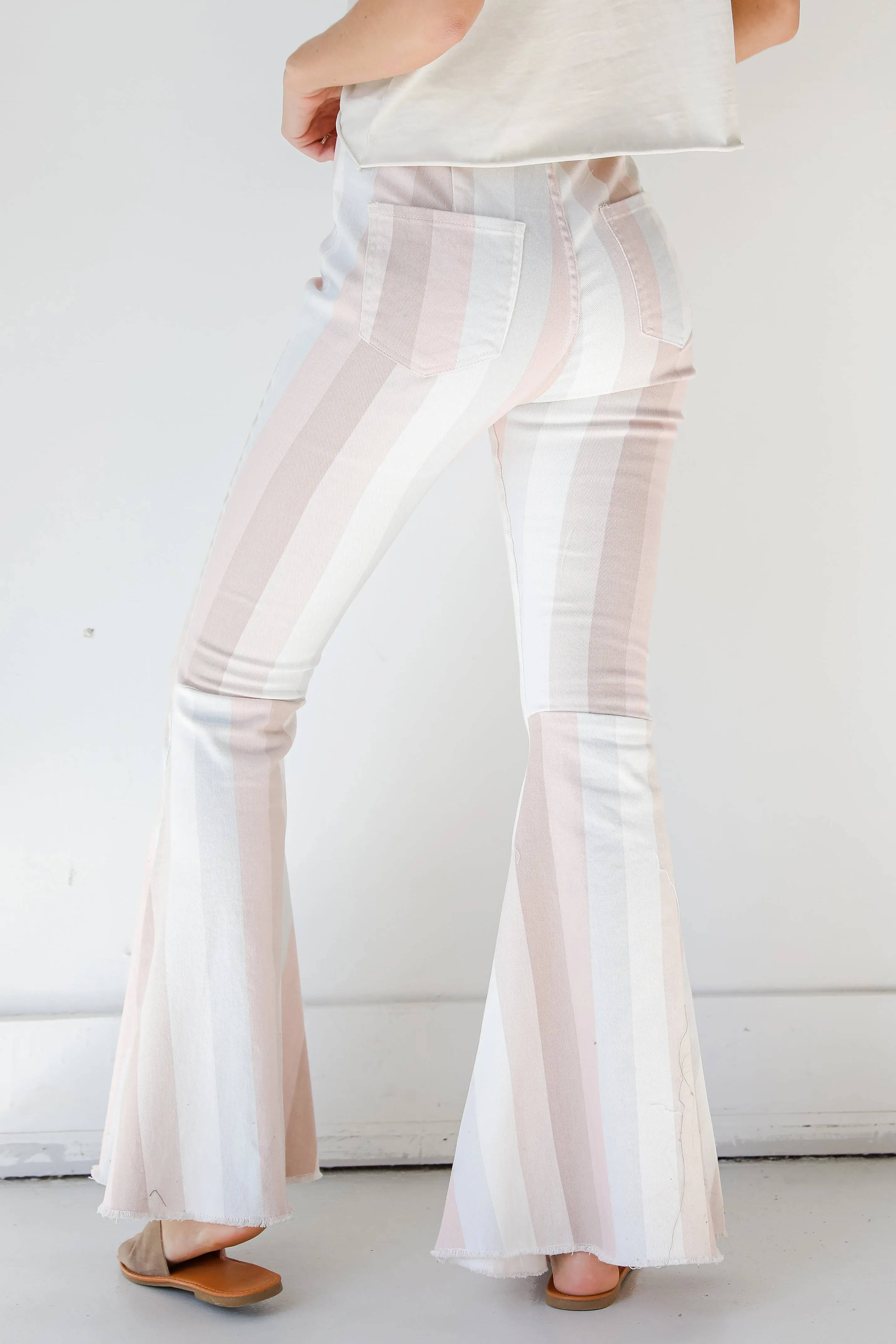 FINAL SALE - Perfect Paradise Striped Flare Jeans