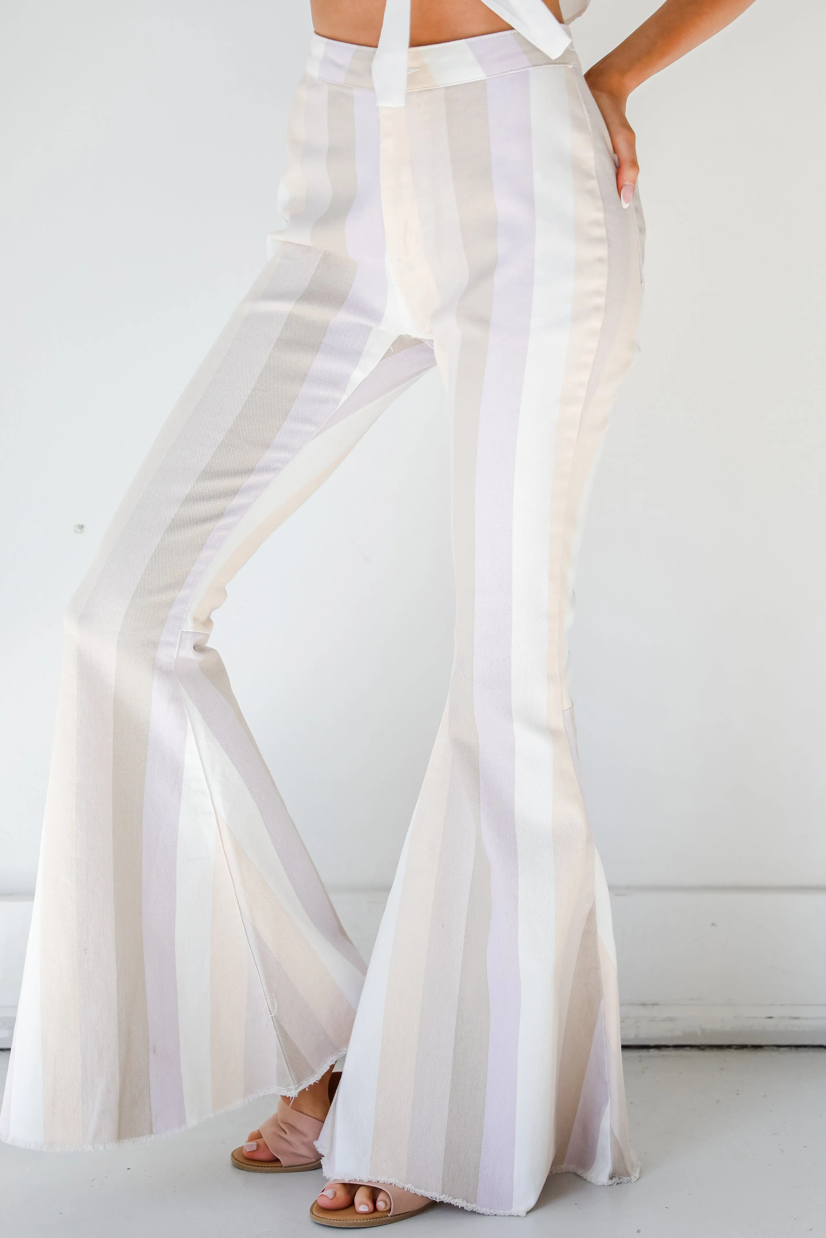 FINAL SALE - Perfect Paradise Striped Flare Jeans