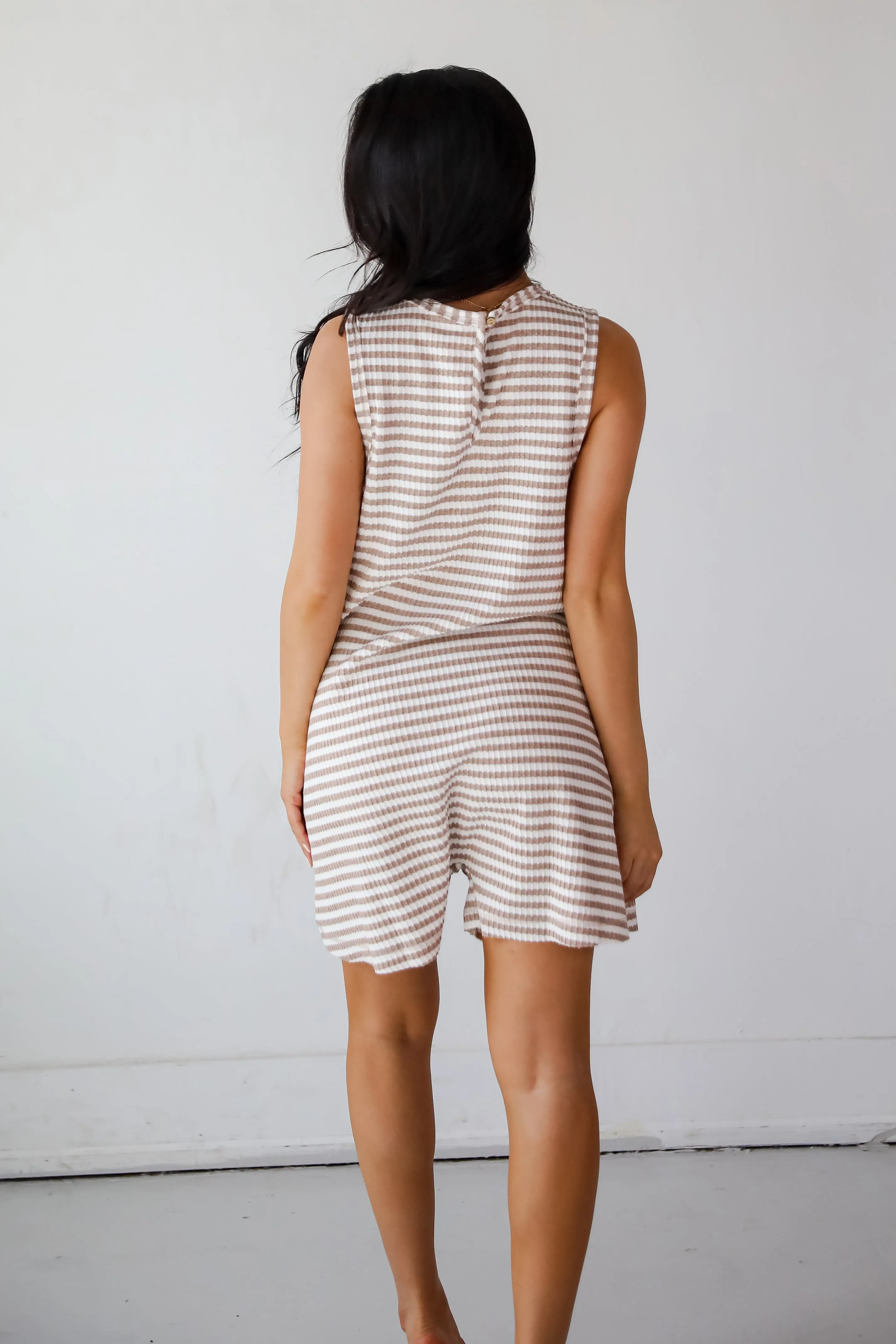 FINAL SALE - Poolside Days Striped Knit Romper