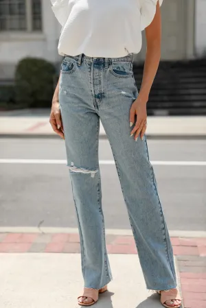 FINAL SALE - Popular Girl Distressed Dad Jeans