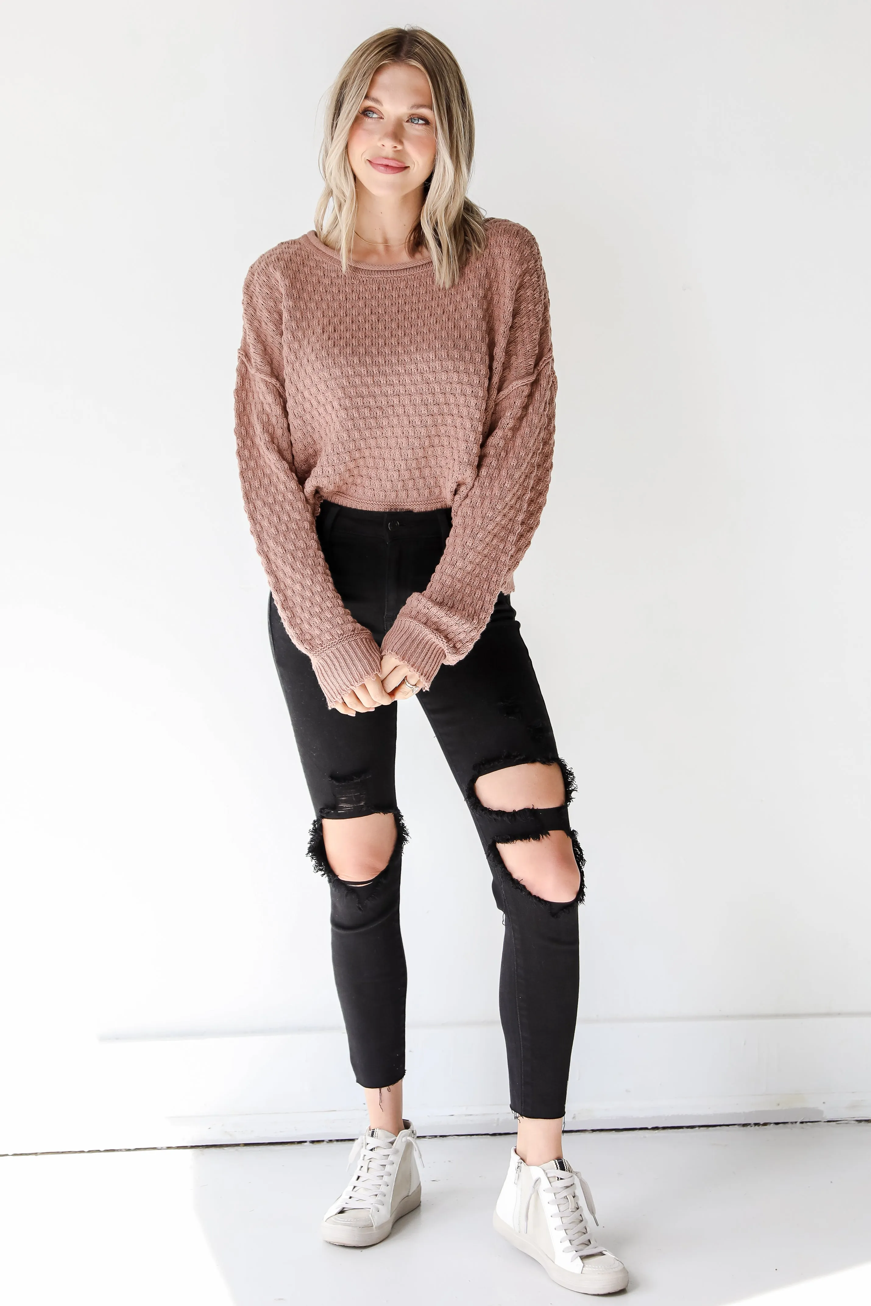 FINAL SALE - Practice Makes Perfect Black Distressed Skinny Jeans