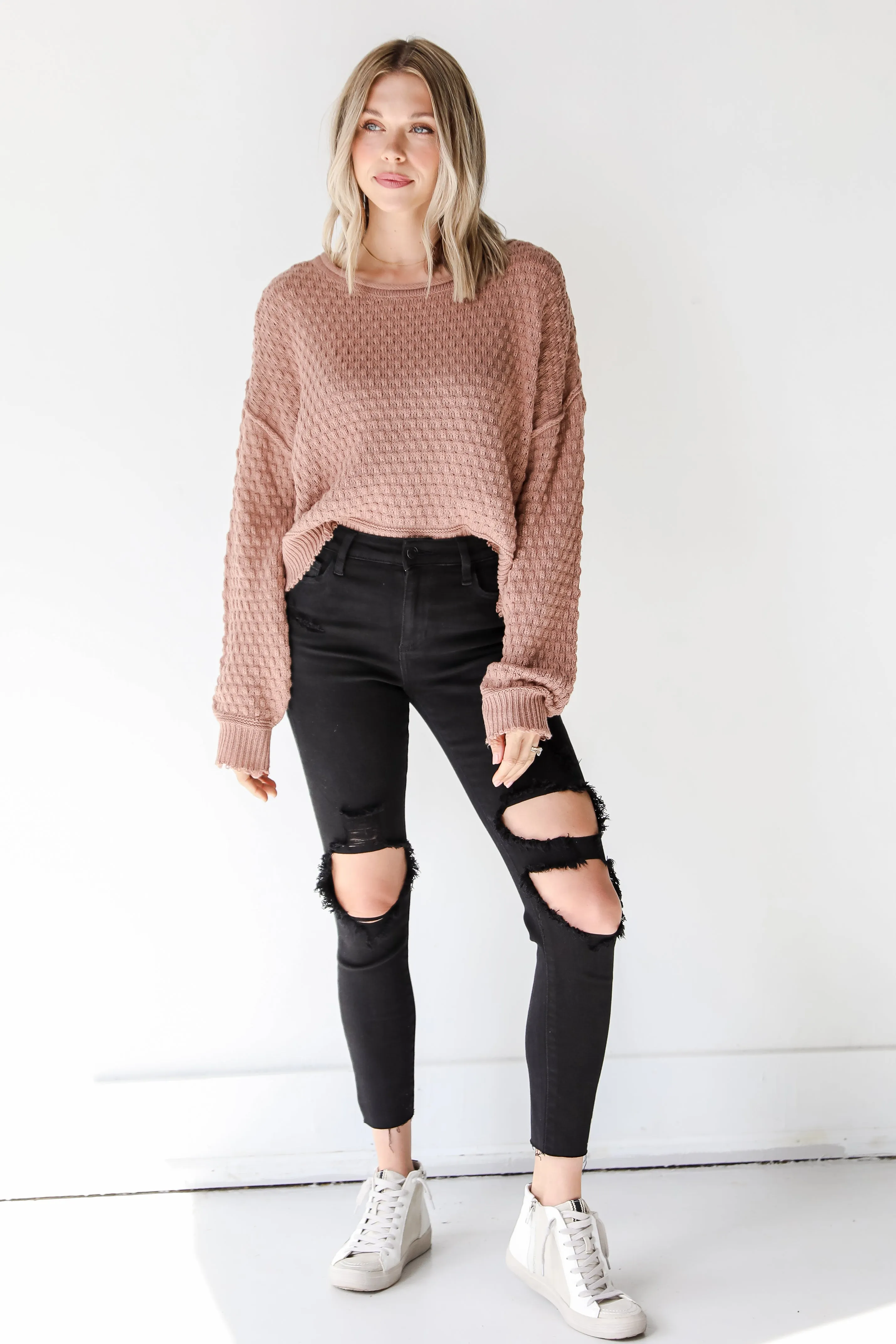 FINAL SALE - Practice Makes Perfect Black Distressed Skinny Jeans