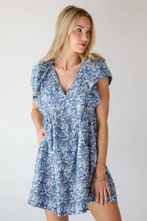 FINAL SALE - Pretty Darling Denim Paisley Mini Dress
