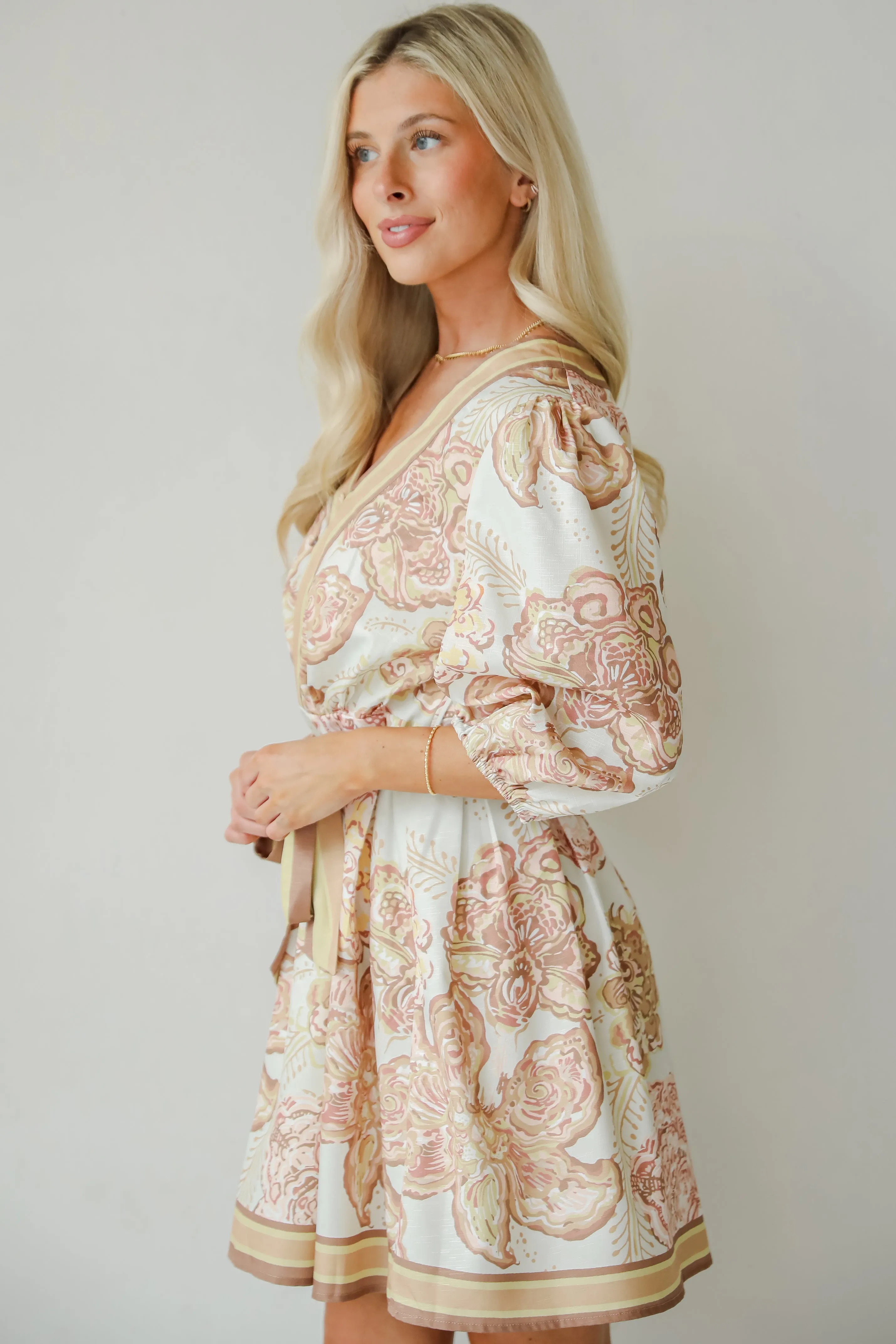FINAL SALE - Pure Splendor Ivory Floral Mini Dress