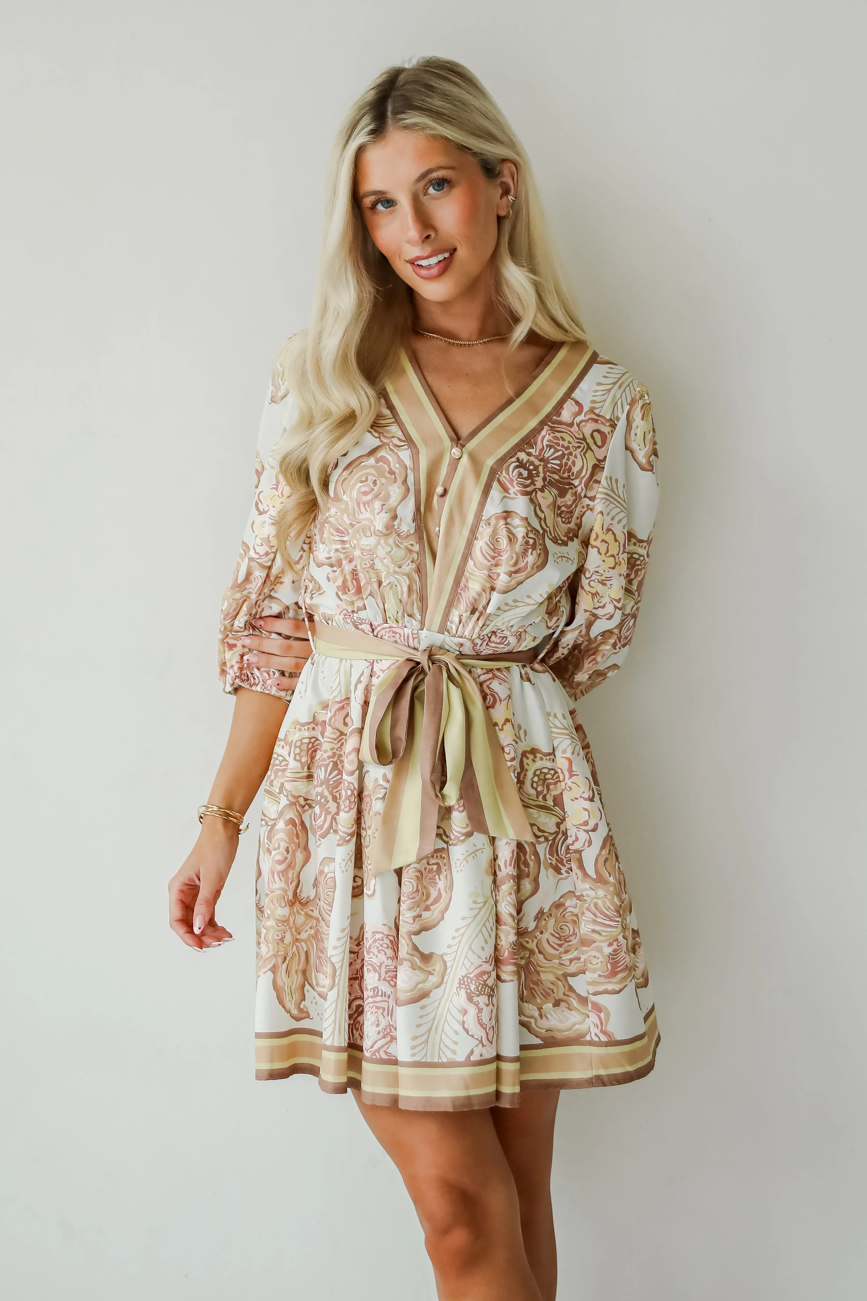 FINAL SALE - Pure Splendor Ivory Floral Mini Dress
