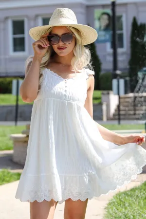 FINAL SALE - Right Where You Are Eyelet Mini Dress