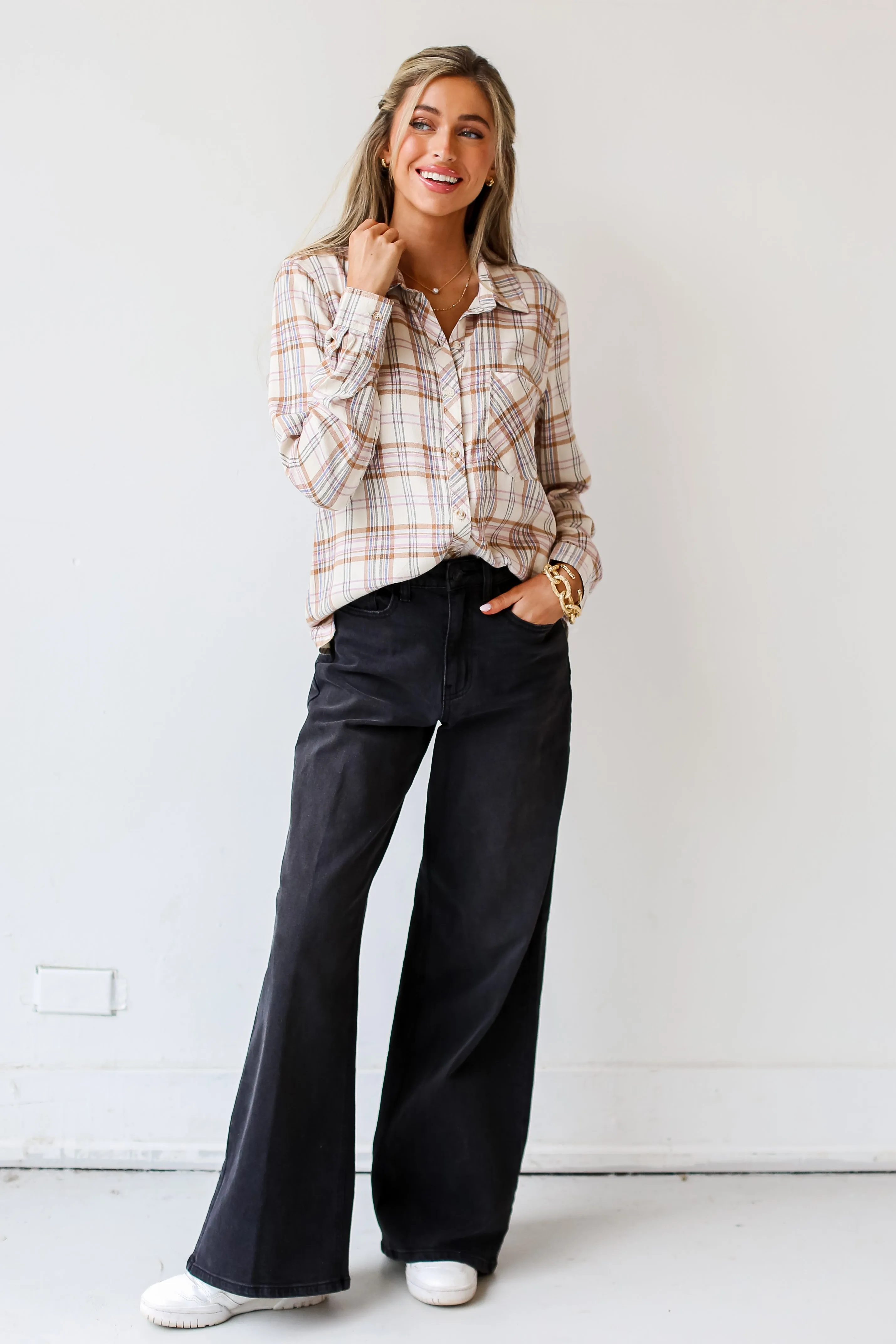 FINAL SALE - See You Then Black Denim Wide Leg Jeans