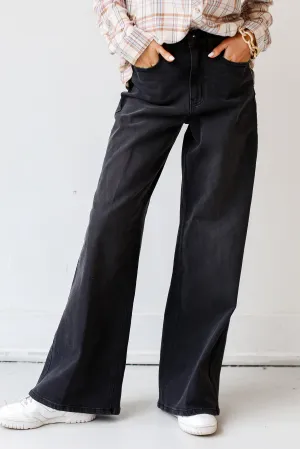 FINAL SALE - See You Then Black Denim Wide Leg Jeans