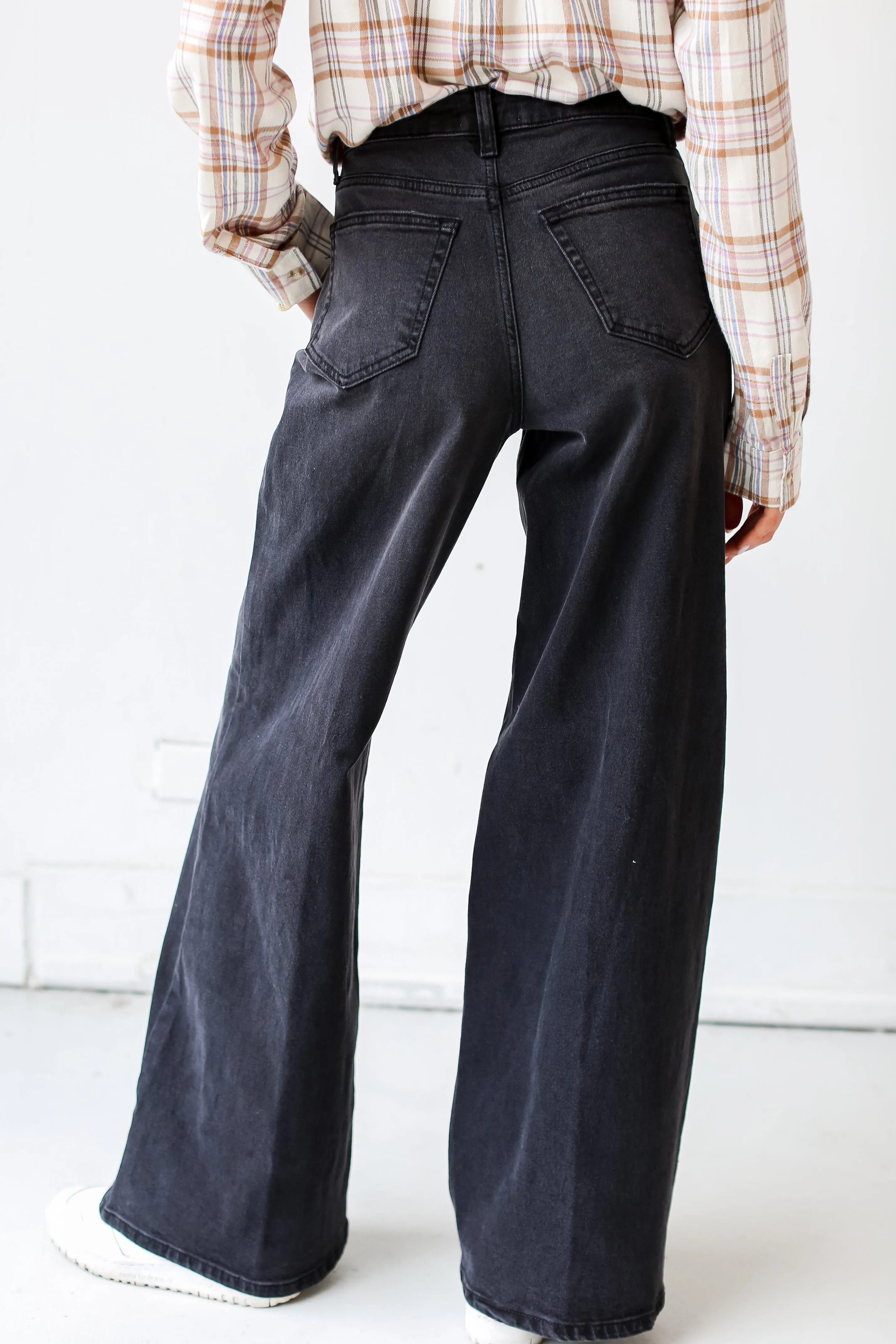 FINAL SALE - See You Then Black Denim Wide Leg Jeans
