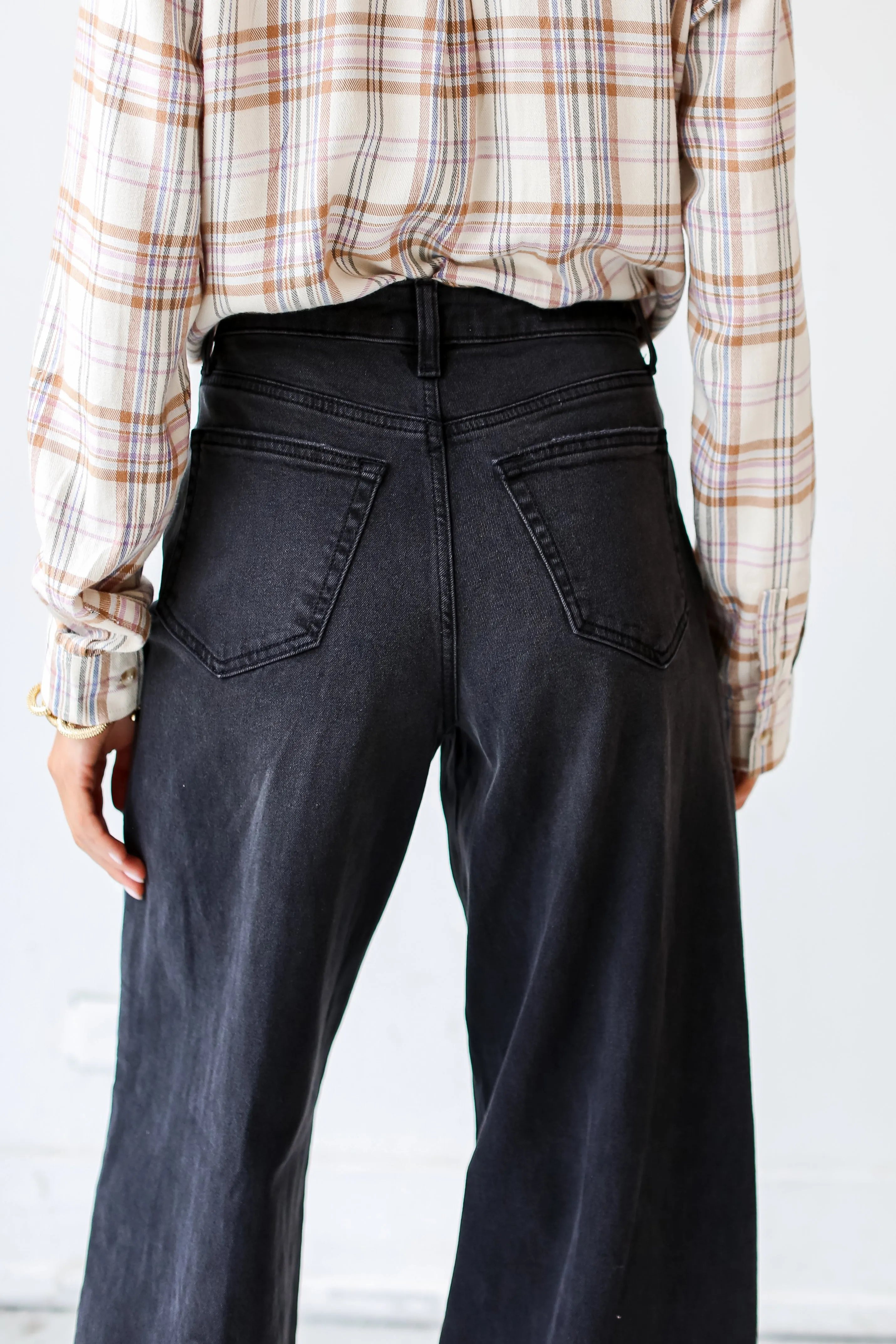 FINAL SALE - See You Then Black Denim Wide Leg Jeans