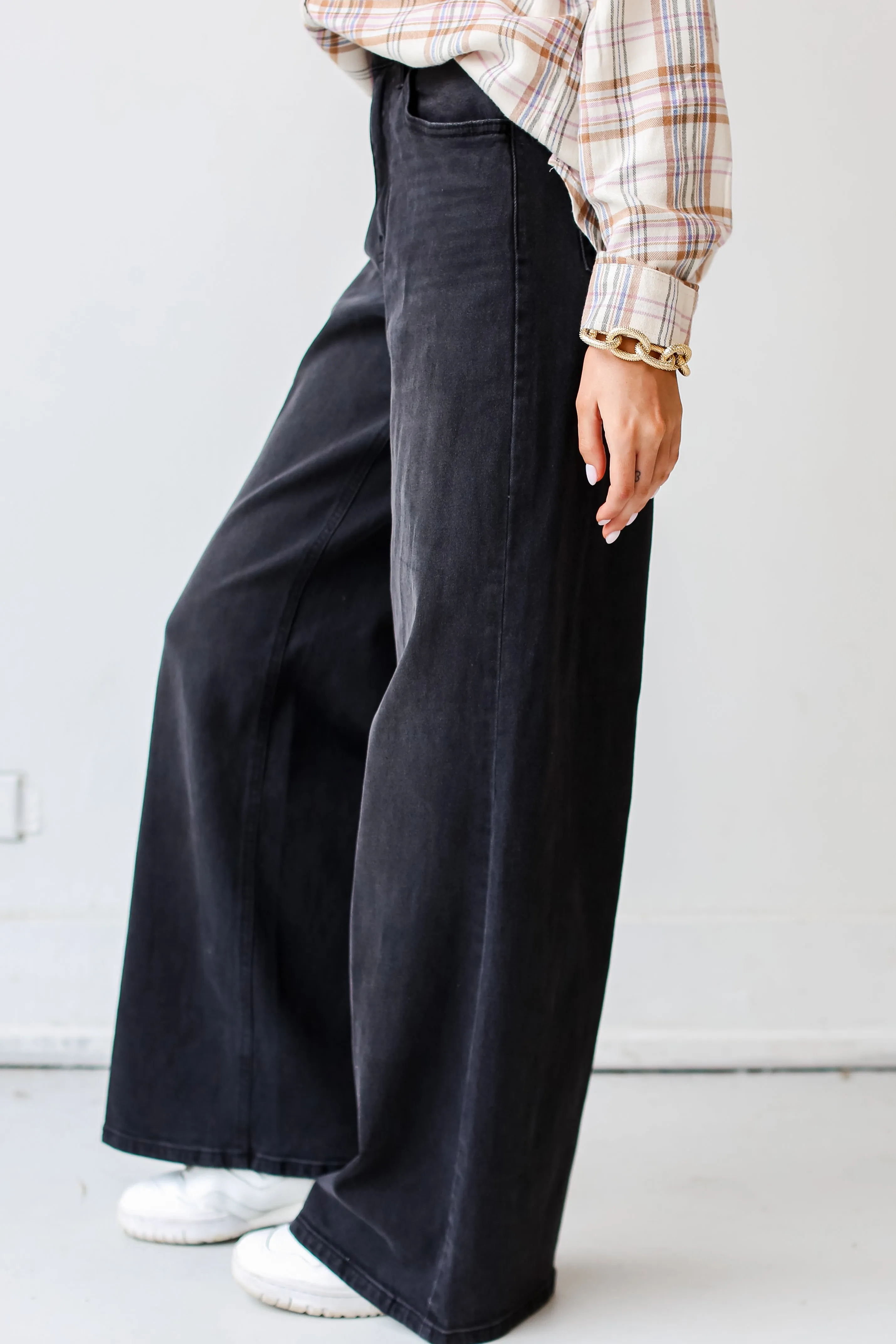 FINAL SALE - See You Then Black Denim Wide Leg Jeans