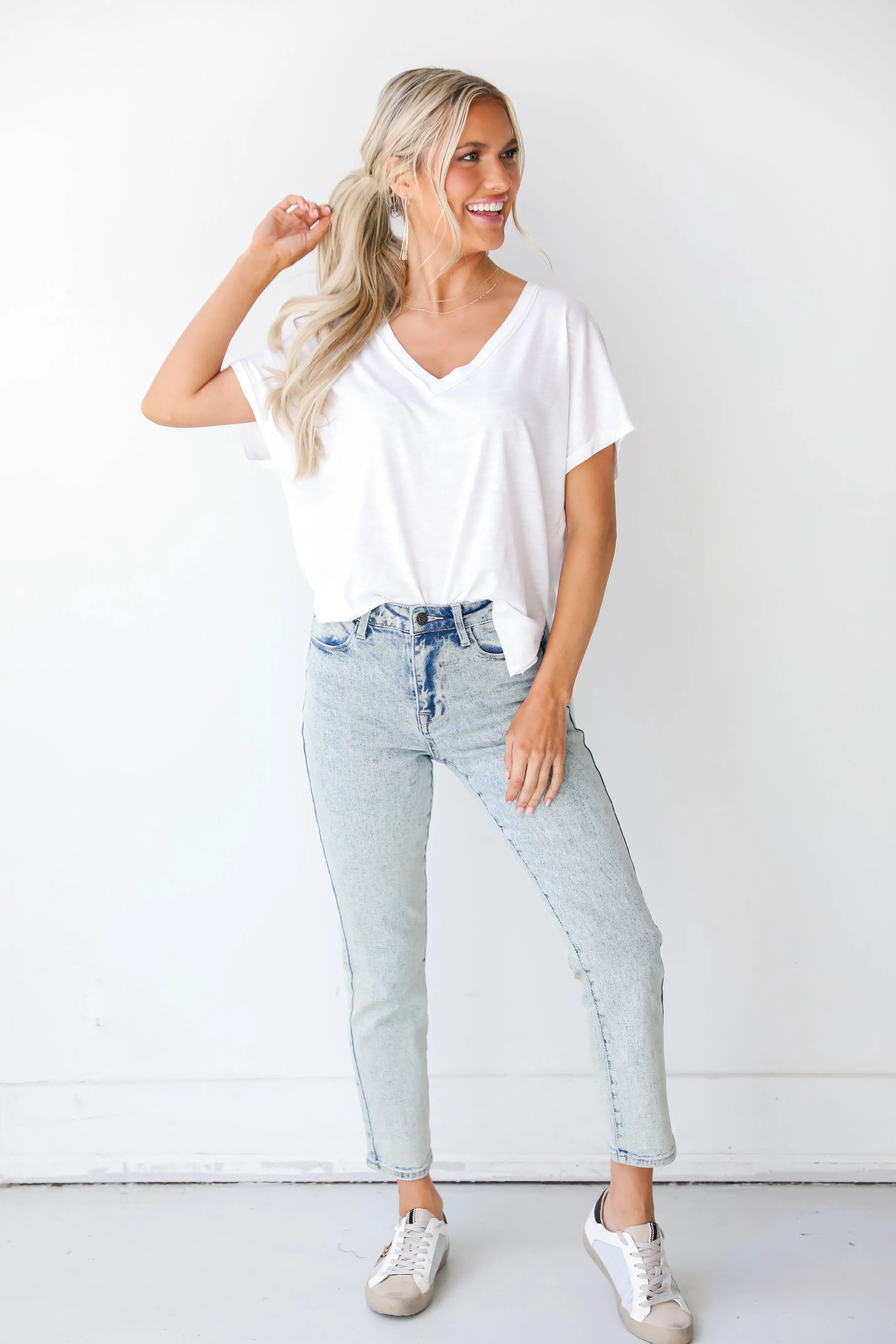 FINAL SALE - Straight Up Acid Washed Jeans