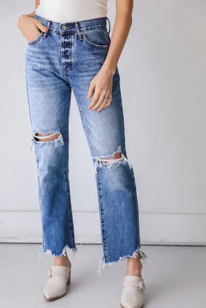 FINAL SALE - Strut Your Stuff Distressed Straight Leg Jeans