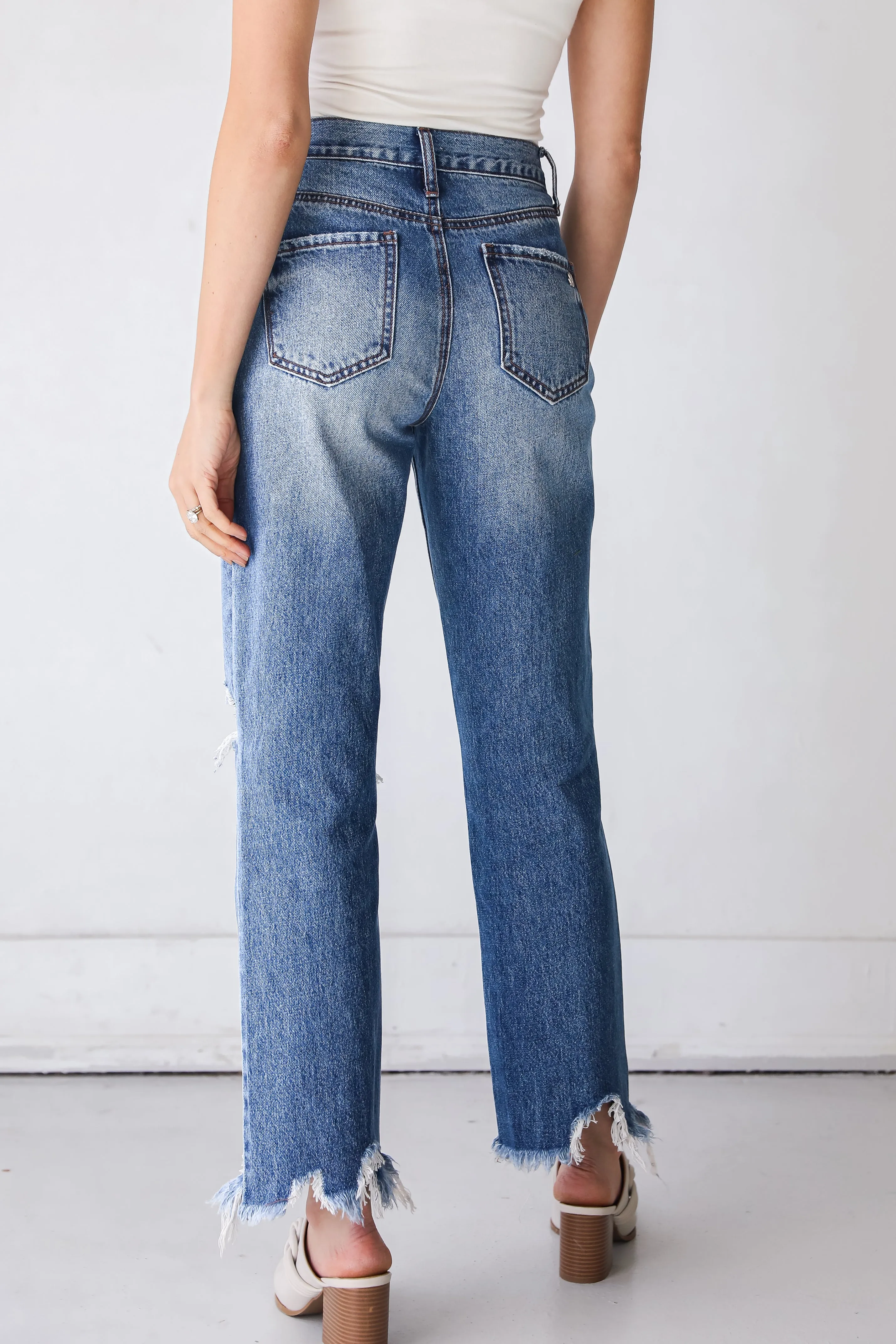 FINAL SALE - Strut Your Stuff Distressed Straight Leg Jeans