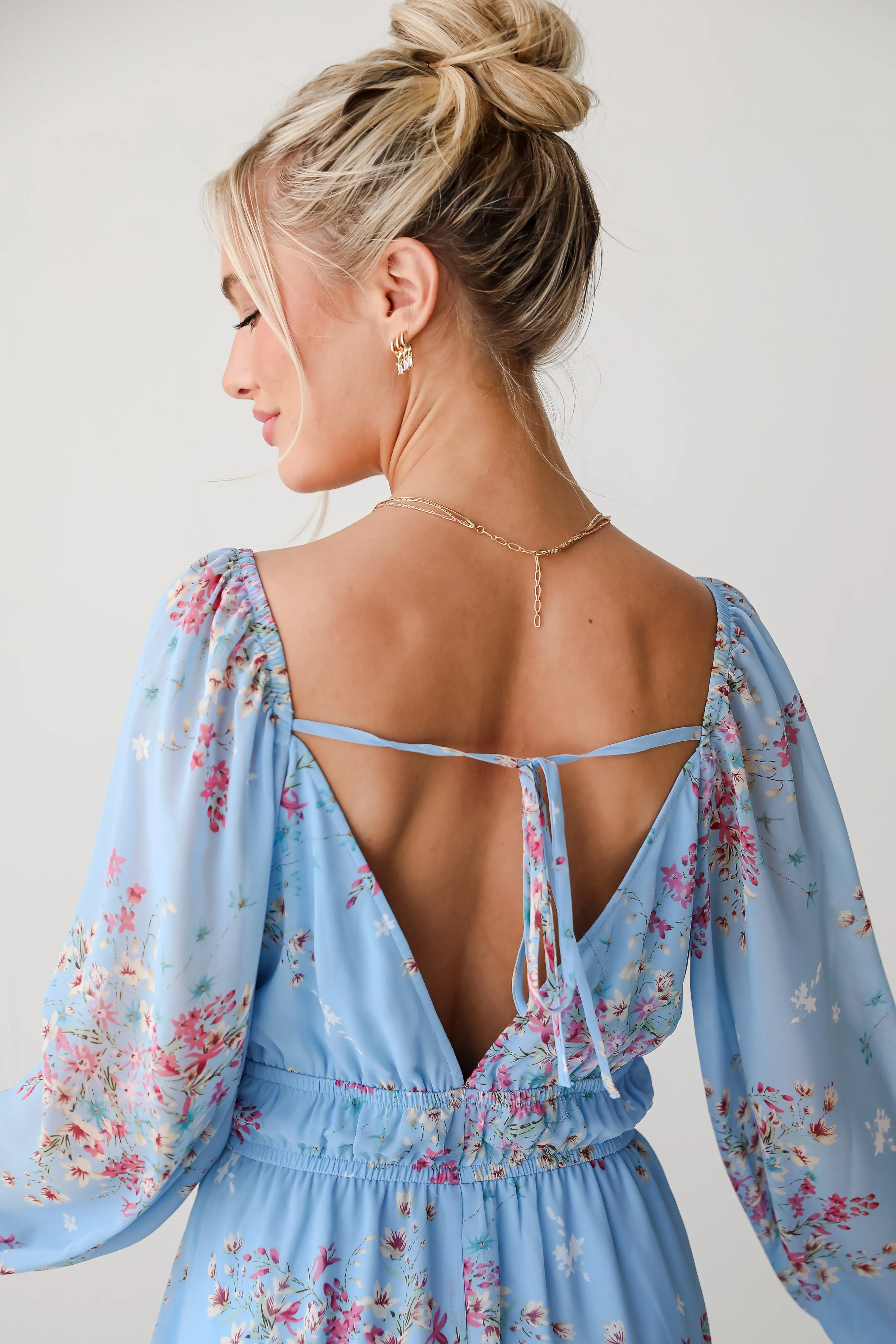 FINAL SALE - Sunny Crush Light Blue Floral Mini Dress