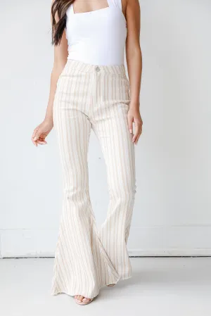 FINAL SALE - Take Your Chances Striped Flare Jeans